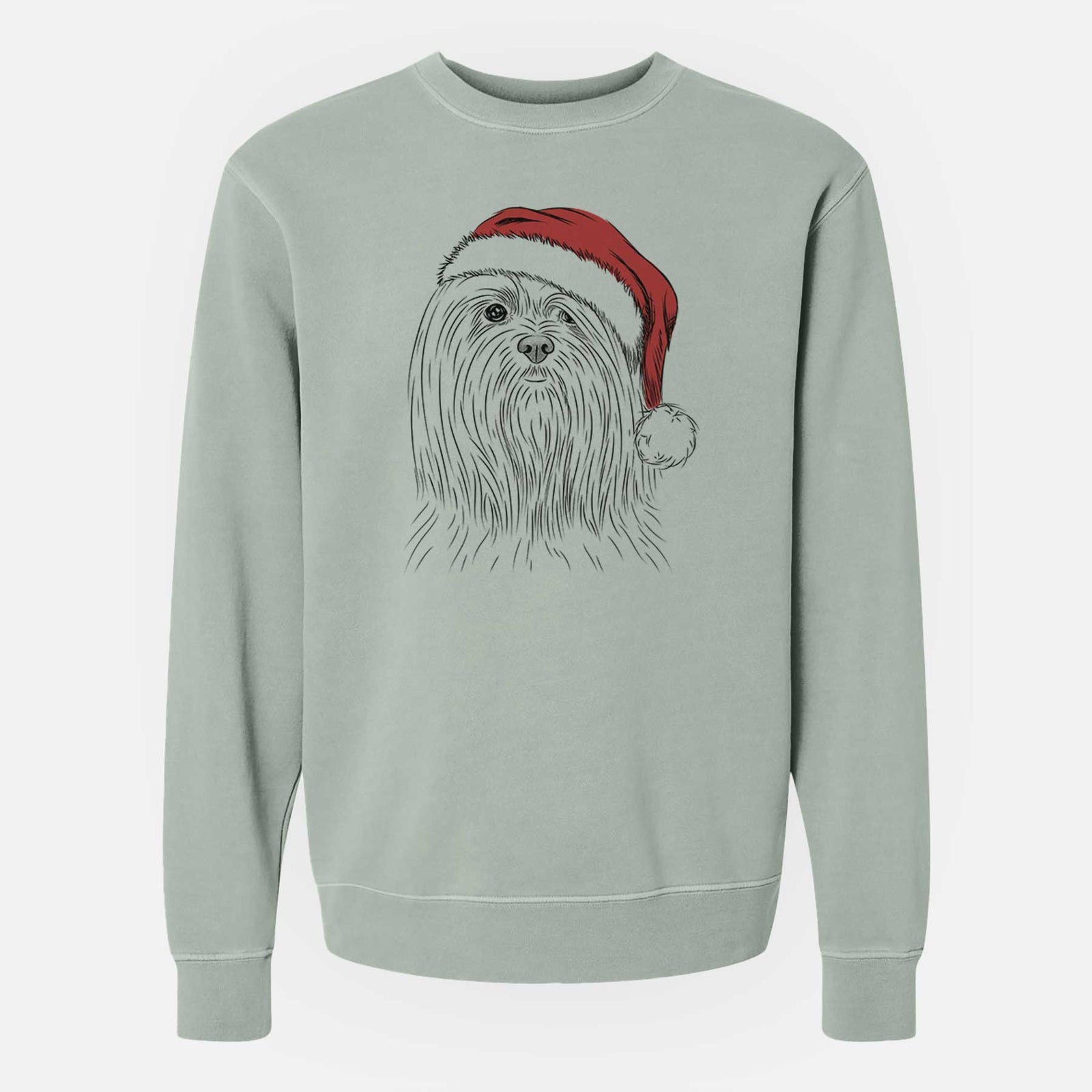 Santa Lorenzo the Lhasa Apso - Unisex Pigment Dyed Crew Sweatshirt
