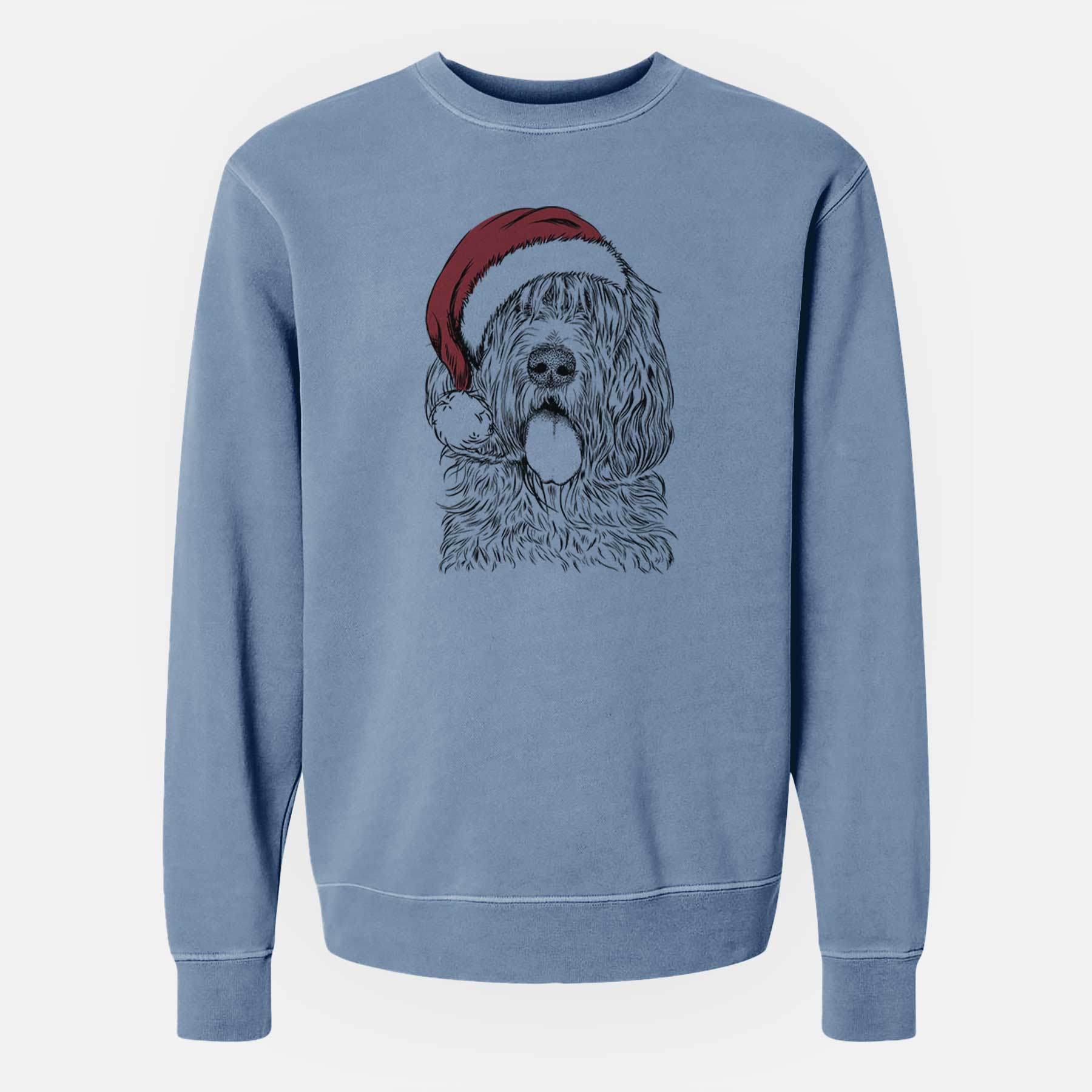 Santa Lou the Otterhound - Unisex Pigment Dyed Crew Sweatshirt