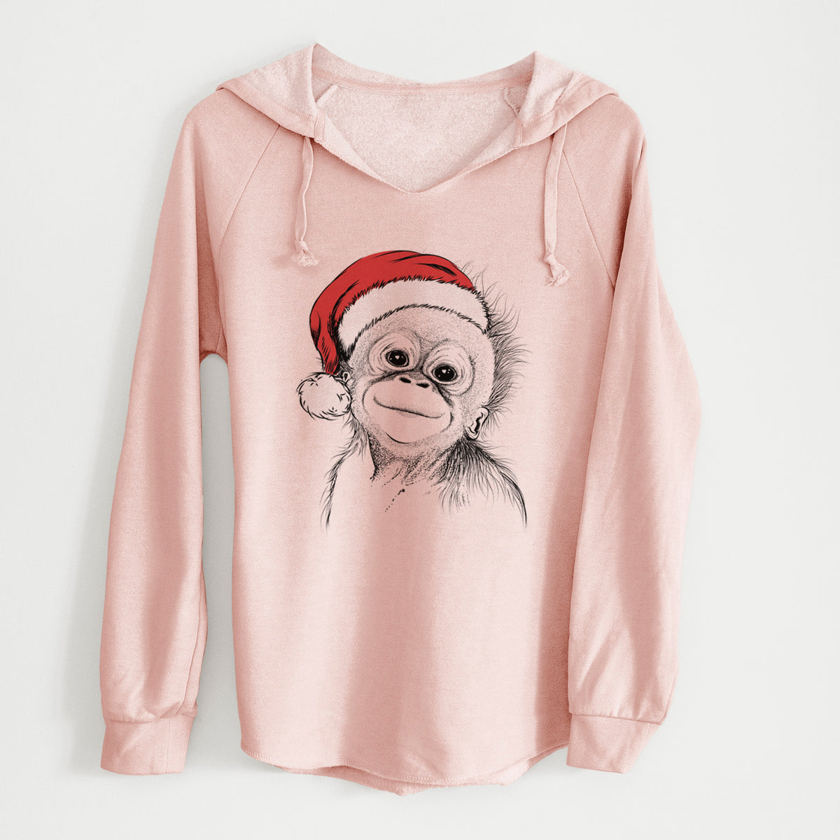 Santa Louie the Baby Orangutan - Cali Wave Hooded Sweatshirt