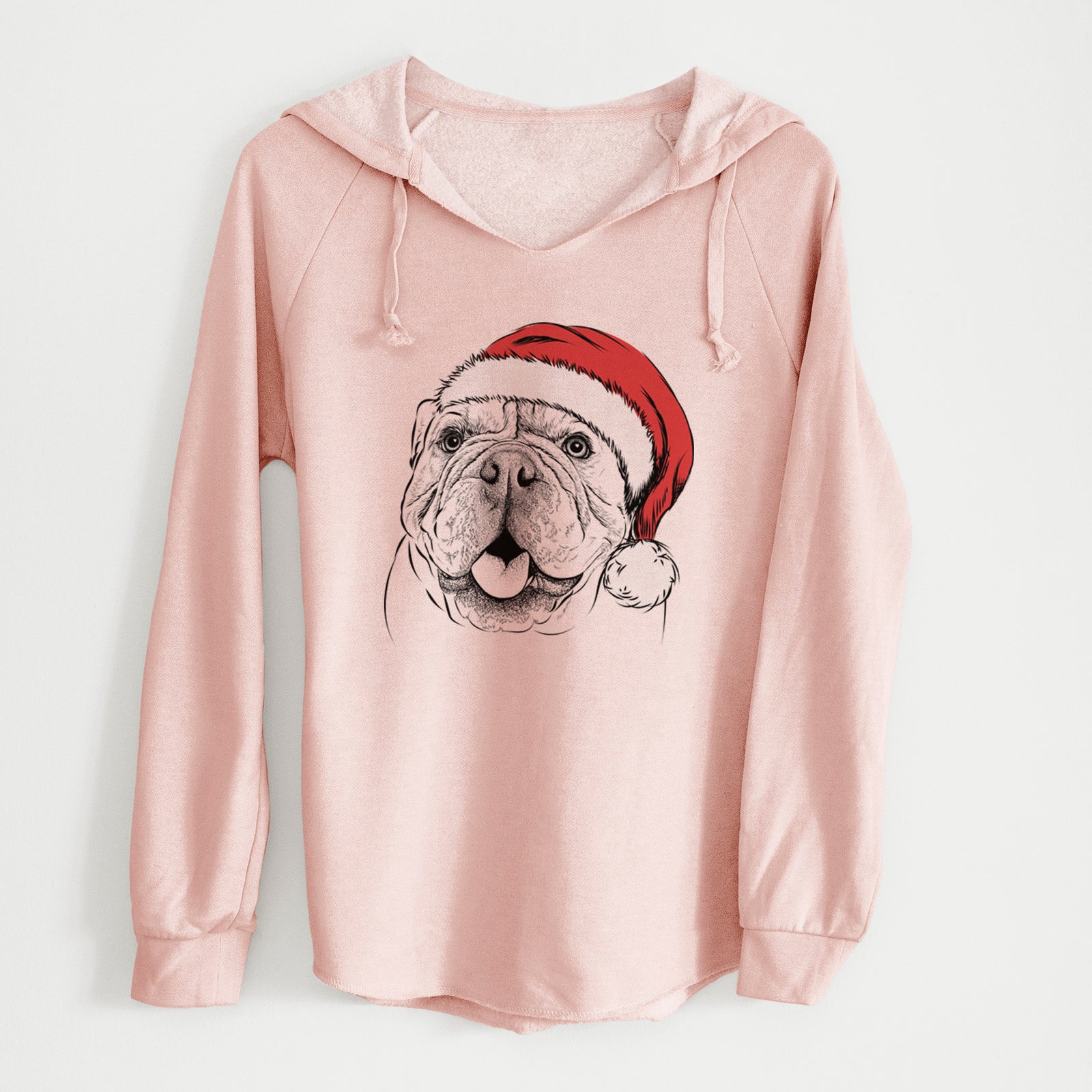 Santa Louie the English Bulldog - Cali Wave Hooded Sweatshirt