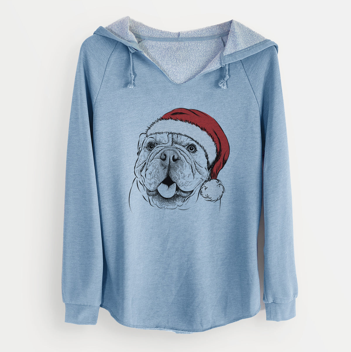 Santa Louie the English Bulldog - Cali Wave Hooded Sweatshirt