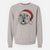 Santa Louie the English Bulldog - Unisex Pigment Dyed Crew Sweatshirt