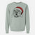 Santa Louie the English Bulldog - Unisex Pigment Dyed Crew Sweatshirt