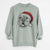 Santa Louie the English Bulldog - Unisex Pigment Dyed Crew Sweatshirt