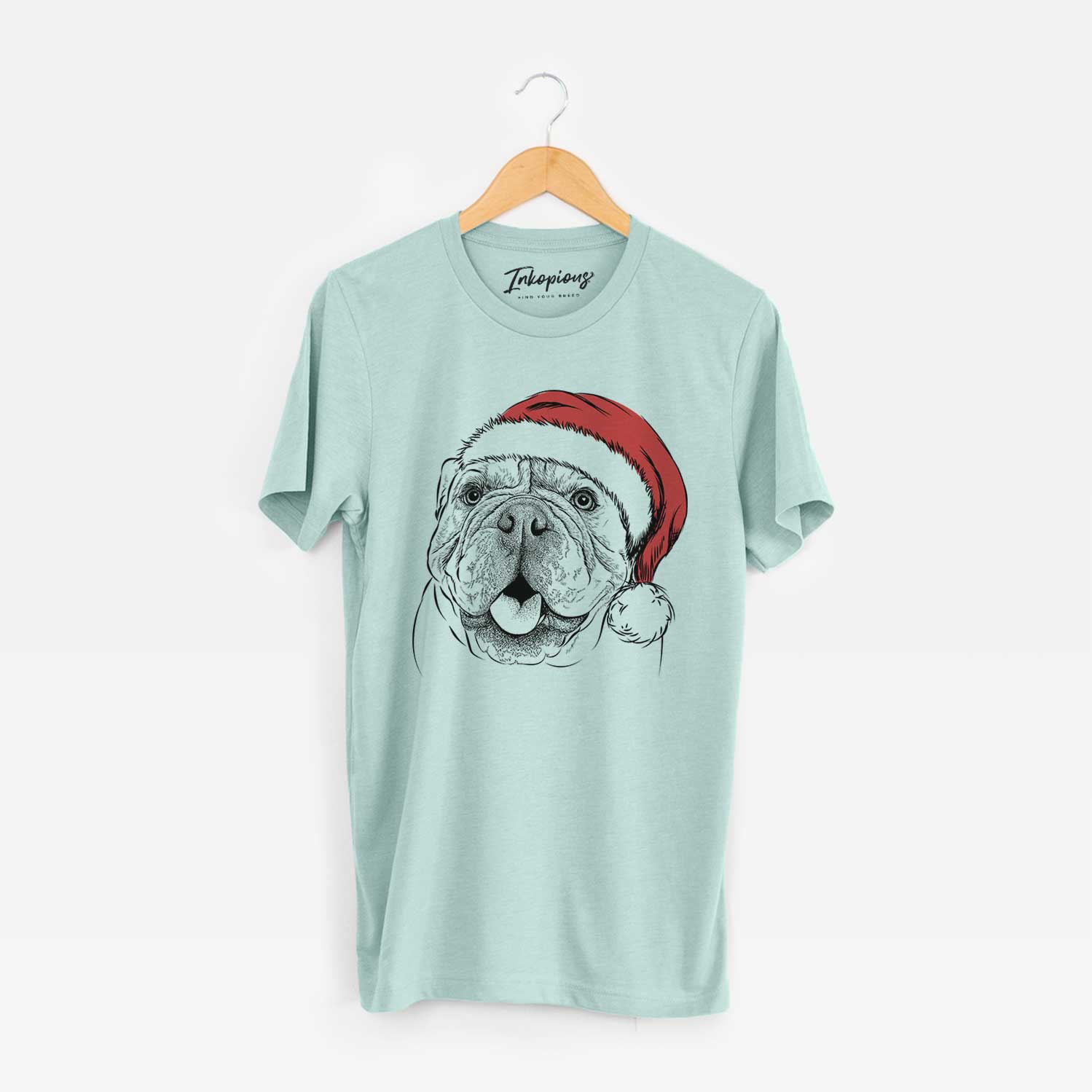 Santa Louie the English Bulldog - Unisex Crewneck