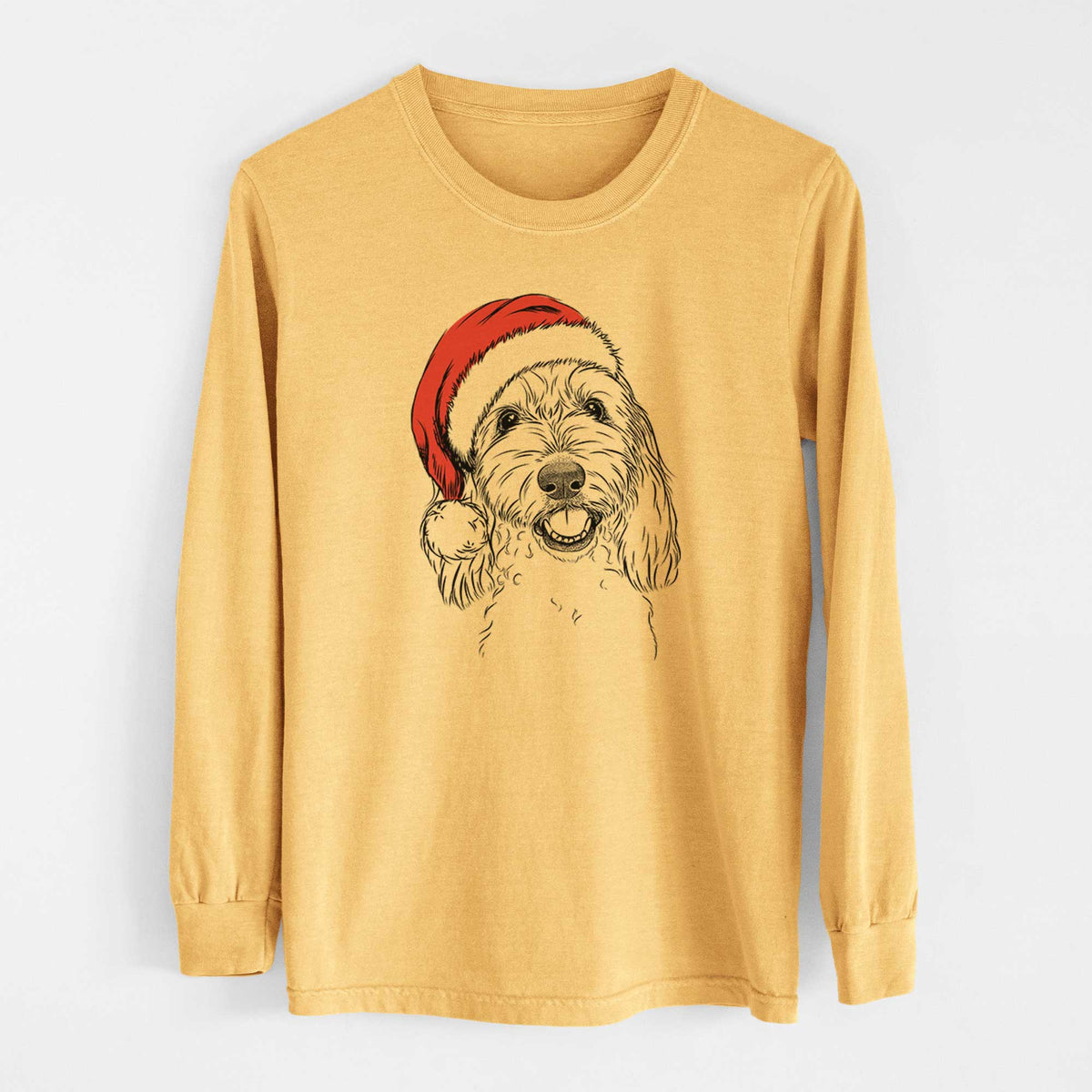 Santa Louie the Coton de Tulear - Heavyweight 100% Cotton Long Sleeve
