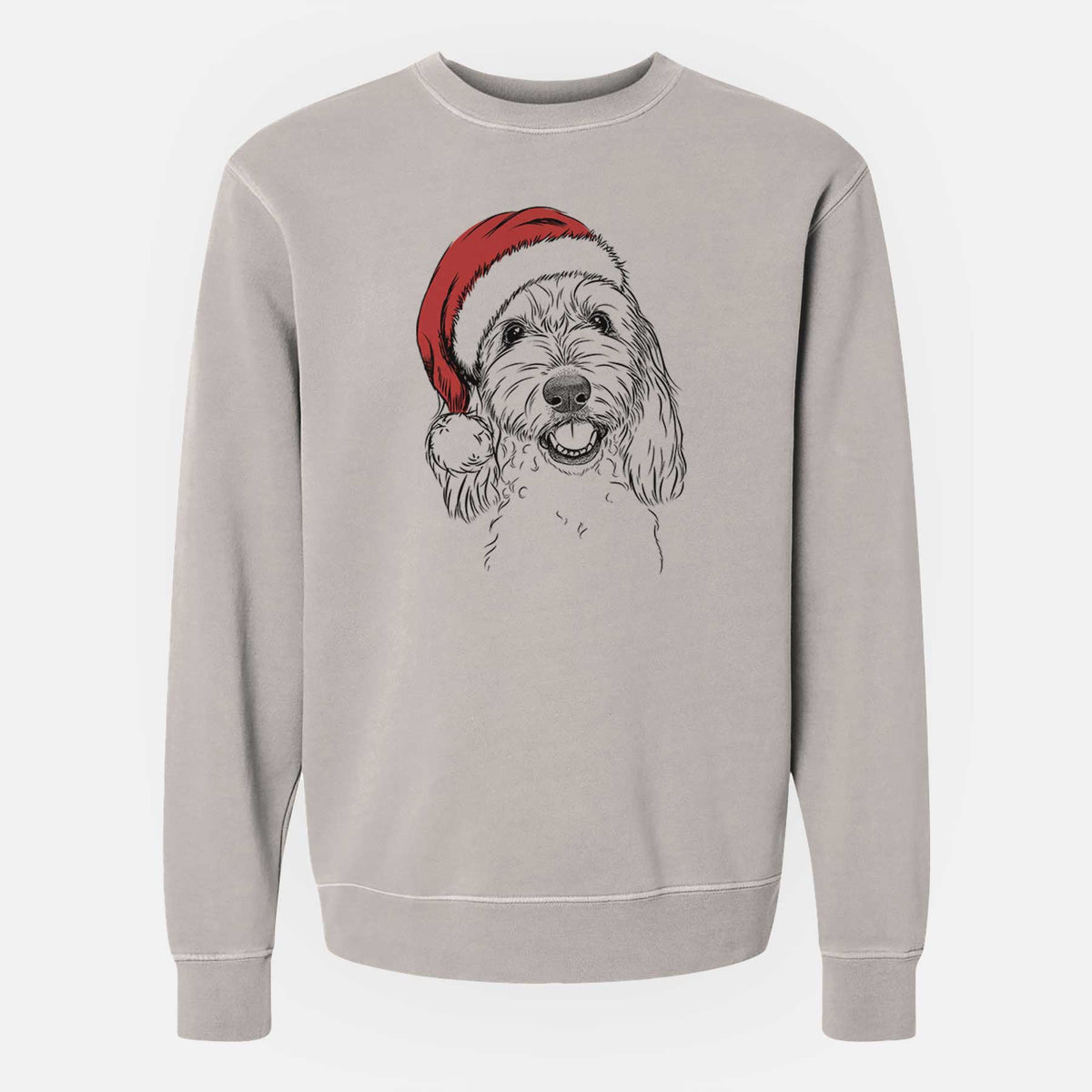 Santa Louie the Coton de Tulear - Unisex Pigment Dyed Crew Sweatshirt