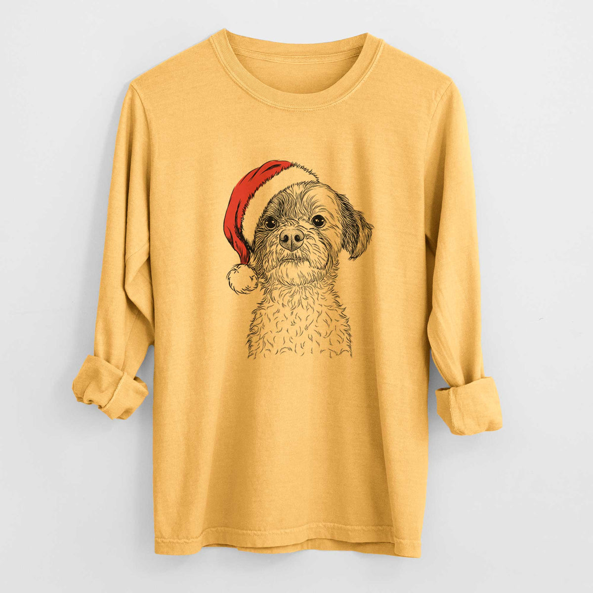Santa Louise the Havanese - Heavyweight 100% Cotton Long Sleeve