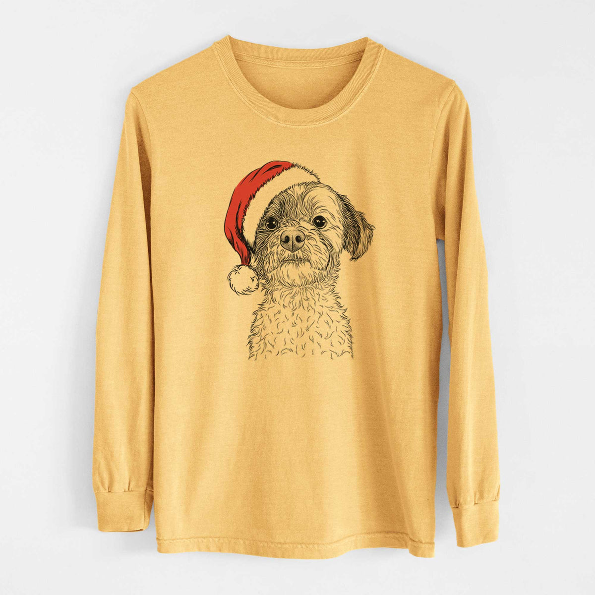 Santa Louise the Havanese - Heavyweight 100% Cotton Long Sleeve