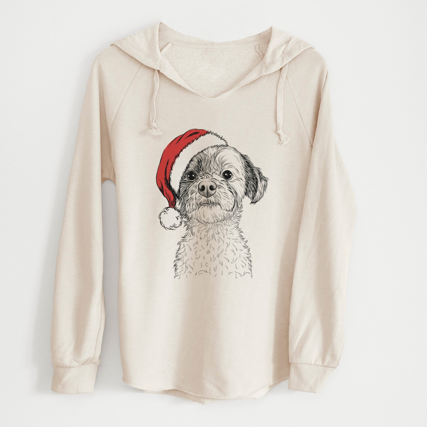 Santa Louise the Havanese - Cali Wave Hooded Sweatshirt