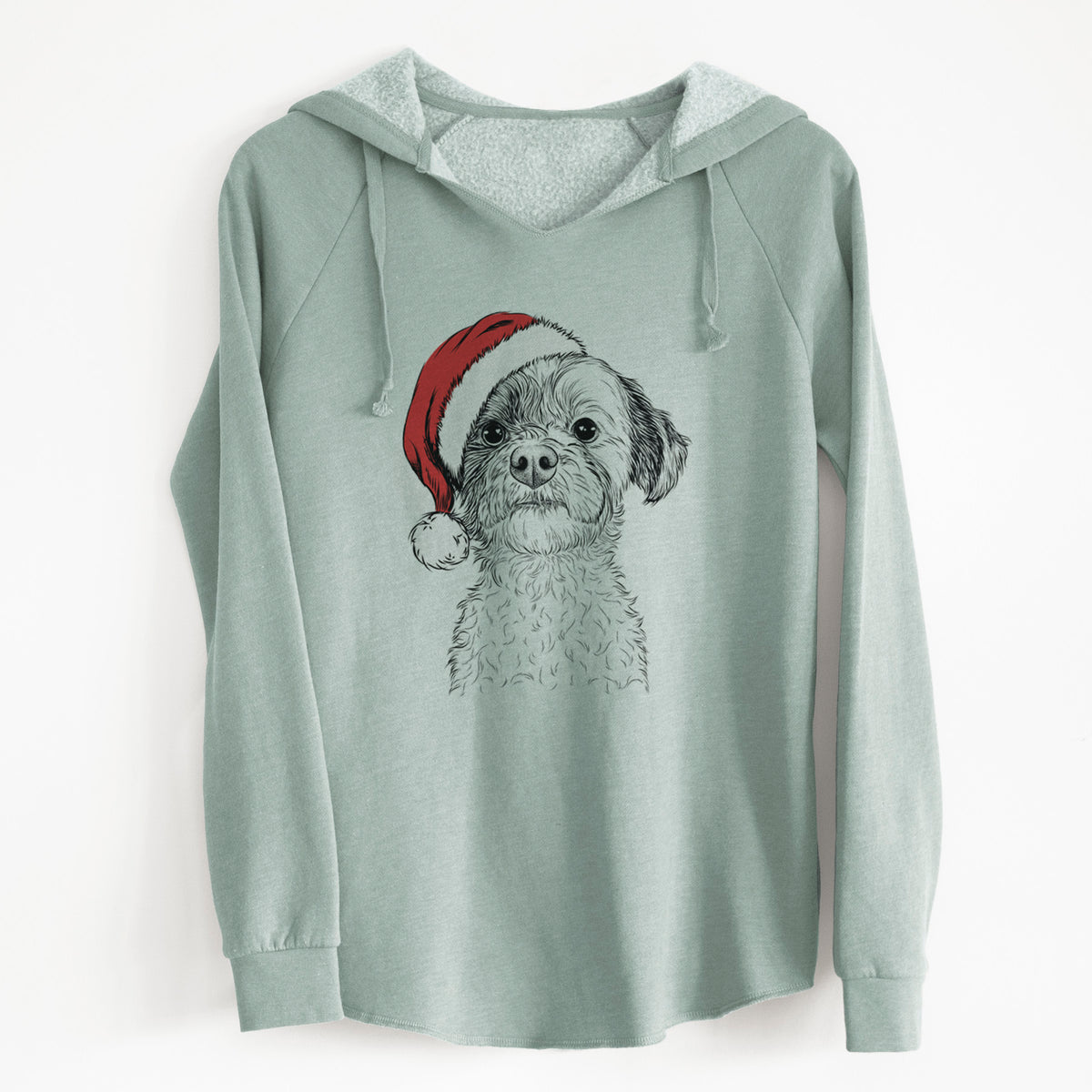 Santa Louise the Havanese - Cali Wave Hooded Sweatshirt