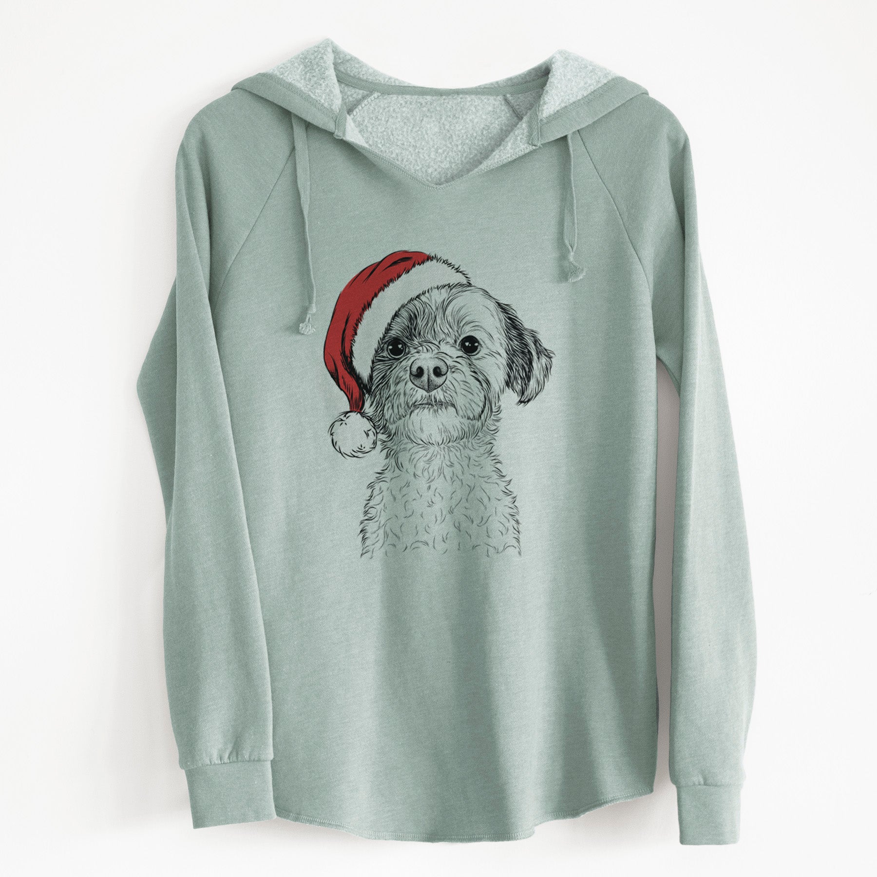 Santa Louise the Havanese - Cali Wave Hooded Sweatshirt
