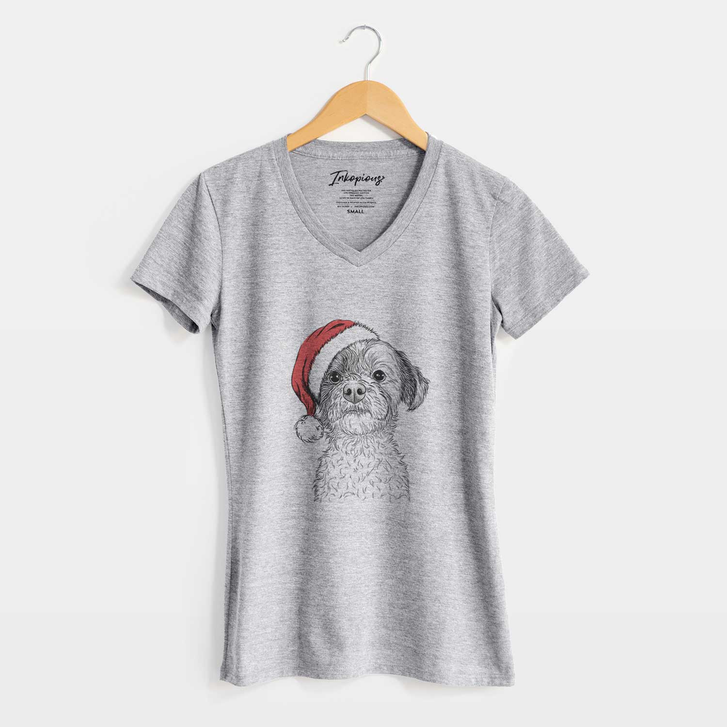 Santa Louise the Havanese - Women's V-neck Shirt