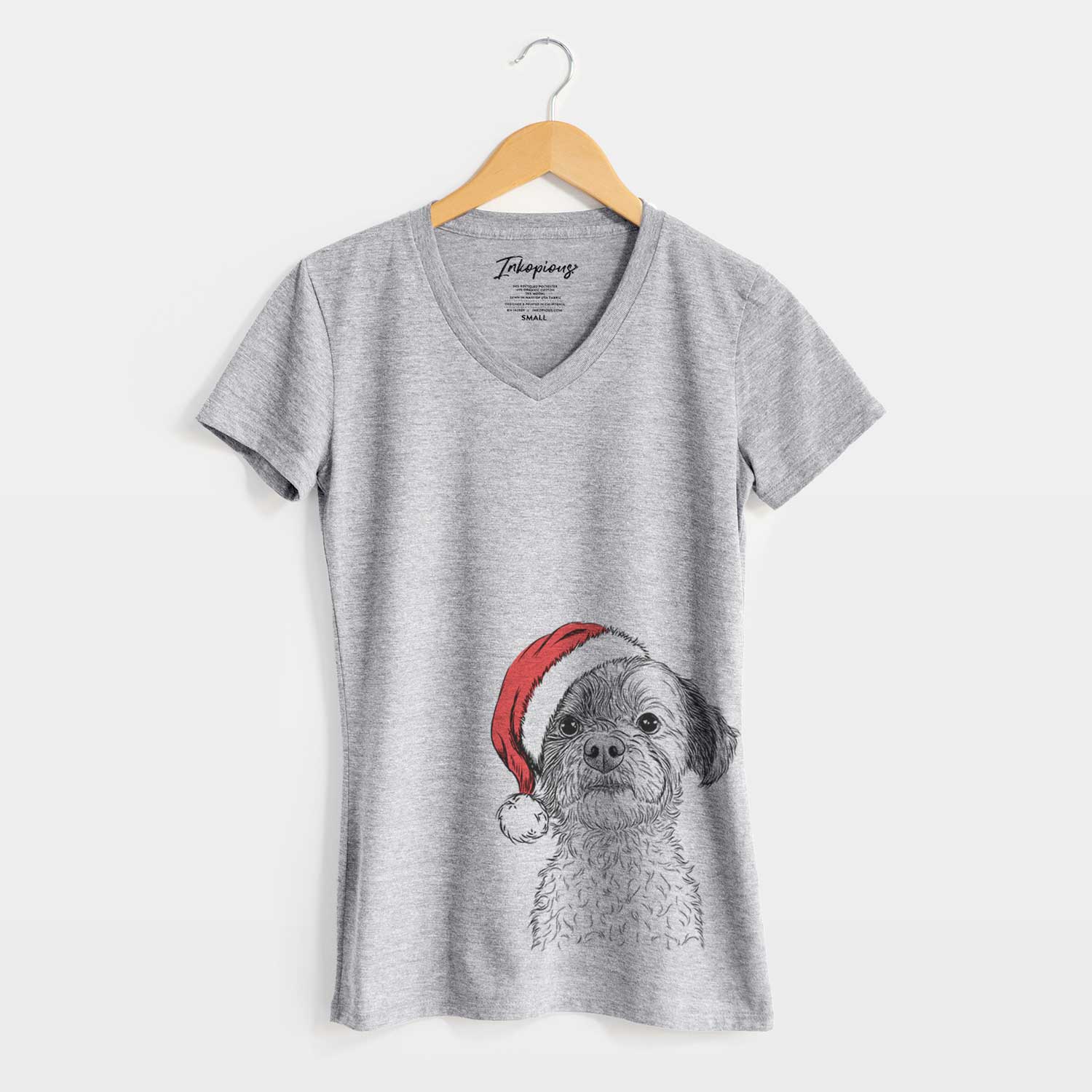 Santa Louise the Havanese - Women's V-neck Shirt