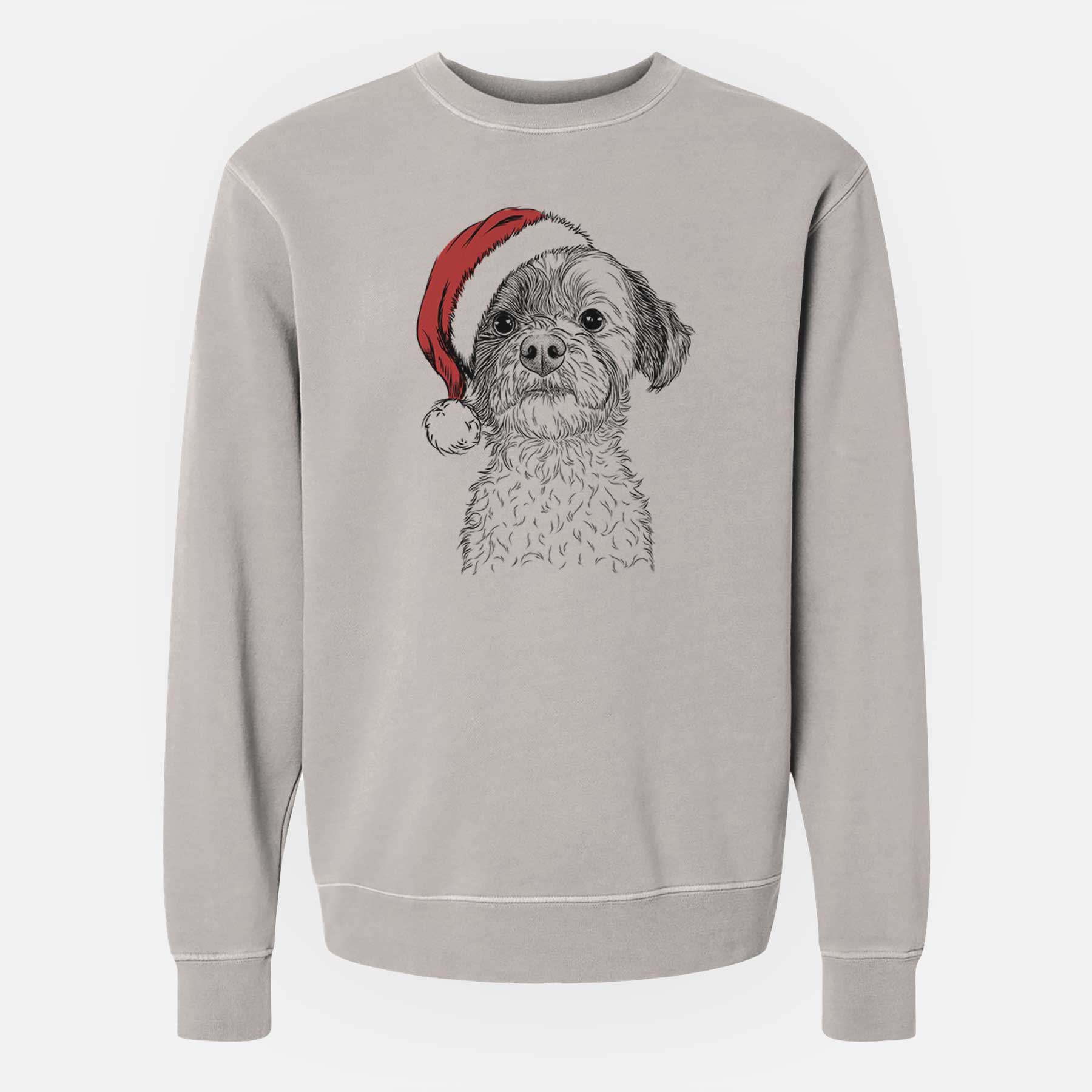 Santa Louise the Havanese - Unisex Pigment Dyed Crew Sweatshirt