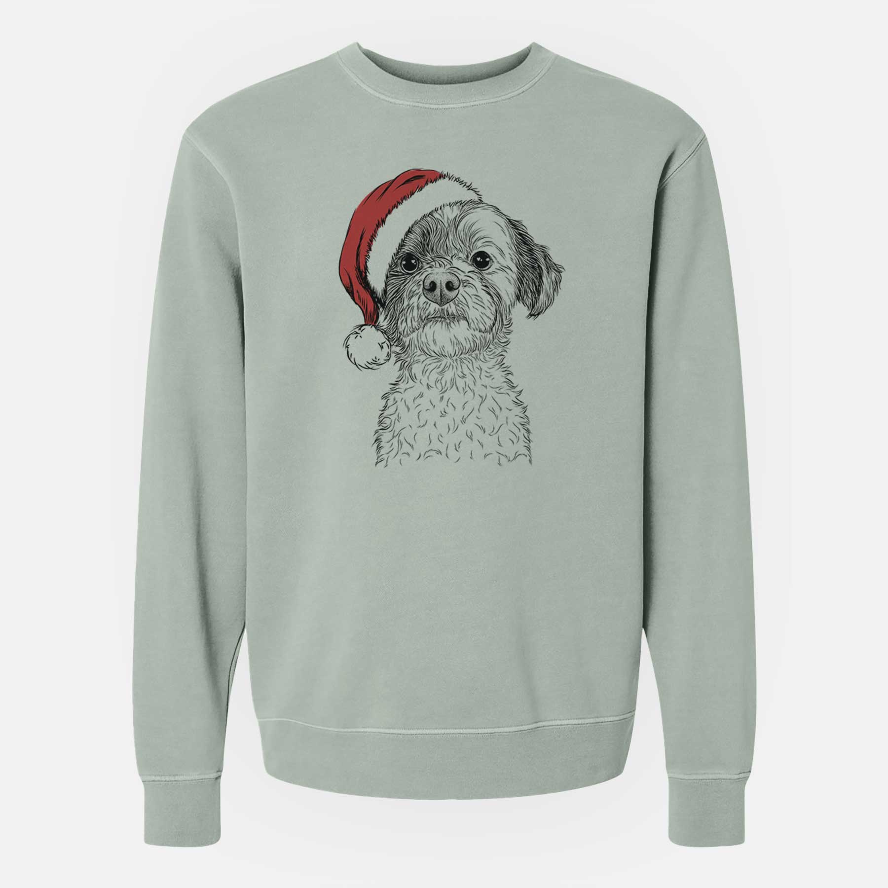 Santa Louise the Havanese - Unisex Pigment Dyed Crew Sweatshirt