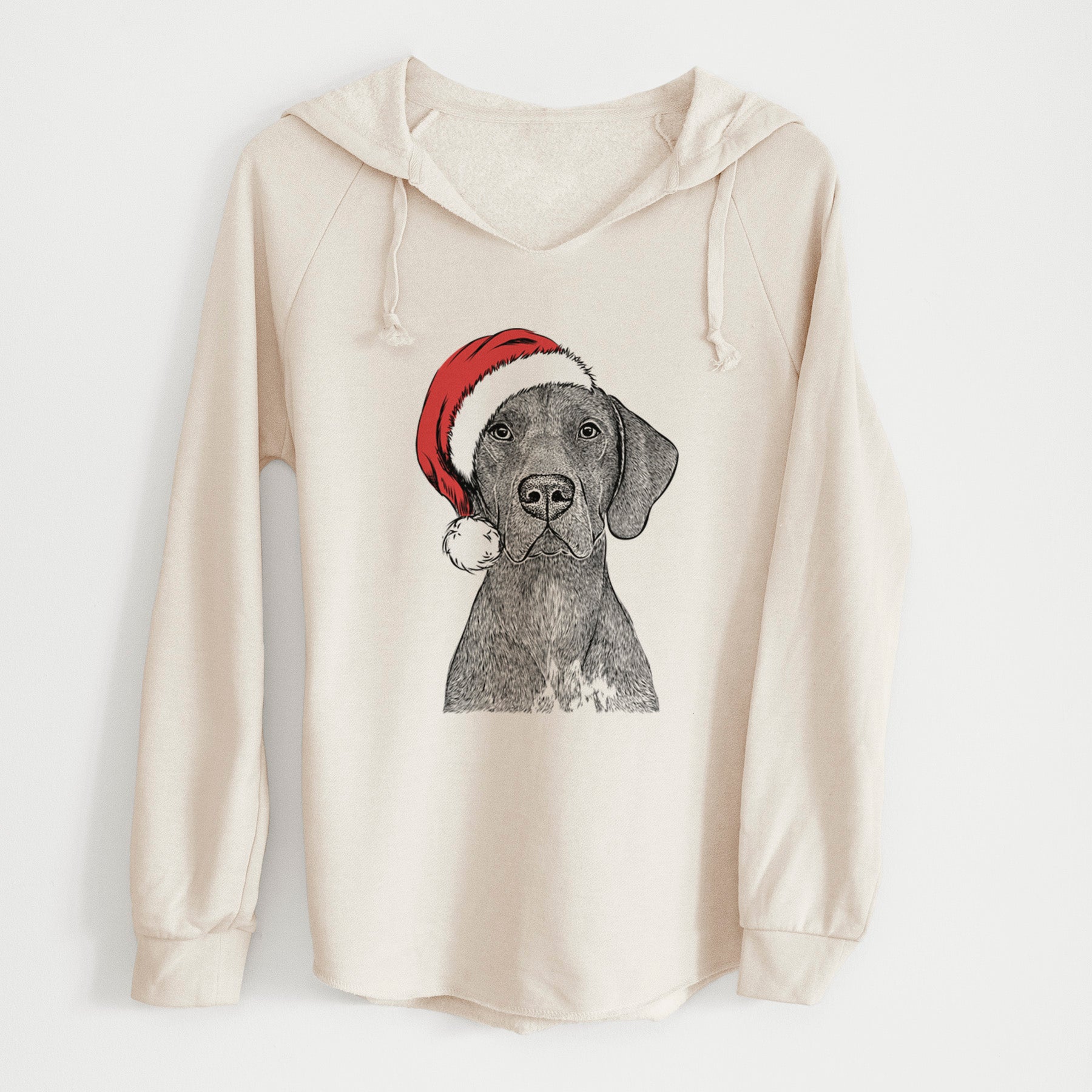 Santa Lucifer the German Shorthaired Pointer - Cali Wave Hooded Sweatshirt