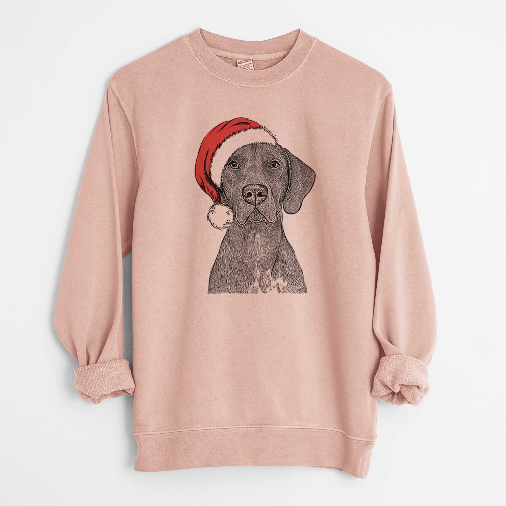 Santa Lucifer the German Shorthaired Pointer - Unisex Pigment Dyed Crew Sweatshirt