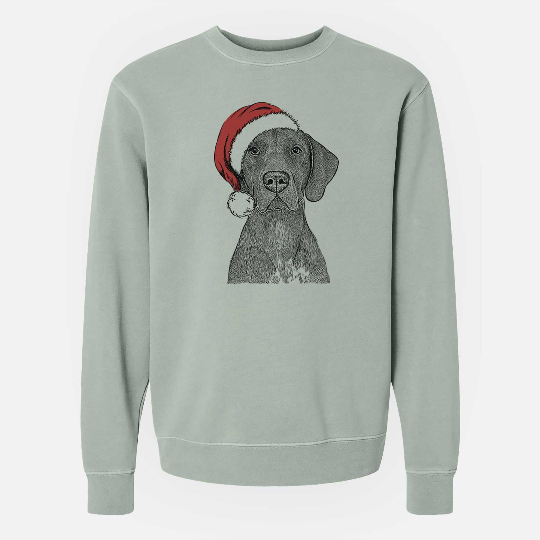 Santa Lucifer the German Shorthaired Pointer - Unisex Pigment Dyed Crew Sweatshirt