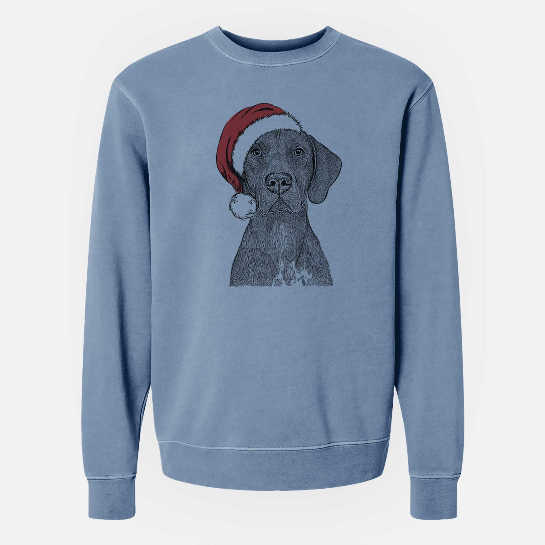 Santa Lucifer the German Shorthaired Pointer - Unisex Pigment Dyed Crew Sweatshirt