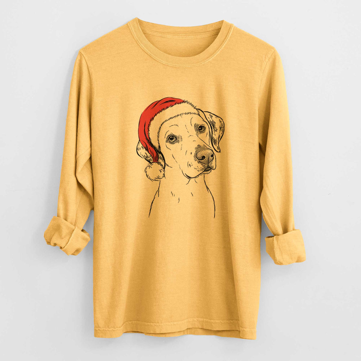 Santa Lucky the Dalmatian - Heavyweight 100% Cotton Long Sleeve