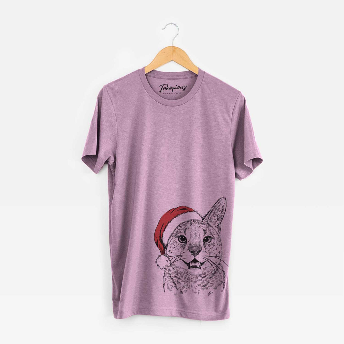 Santa Lucky the Serval Cat - Unisex Crewneck