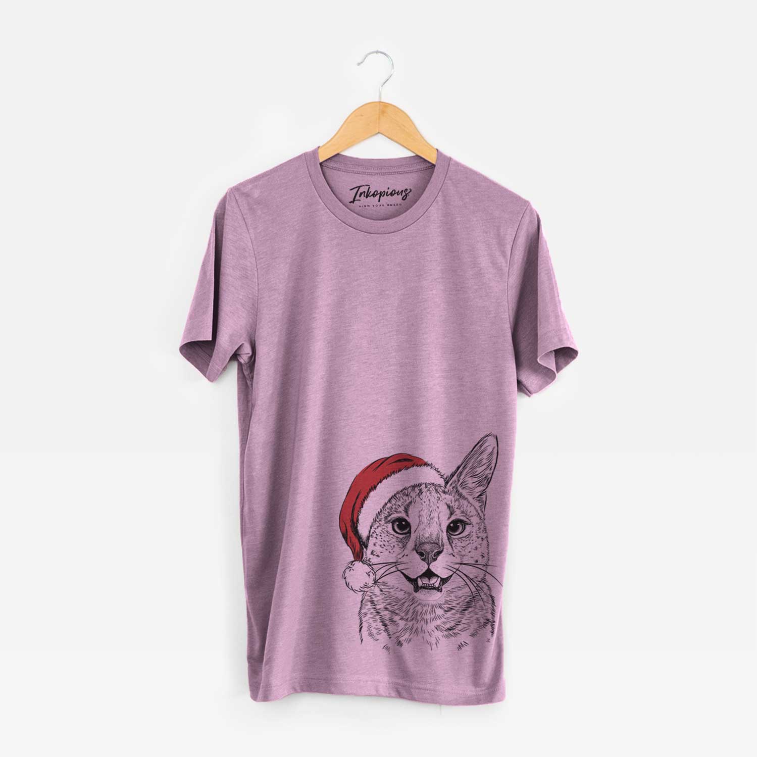 Santa Lucky the Serval Cat - Unisex Crewneck