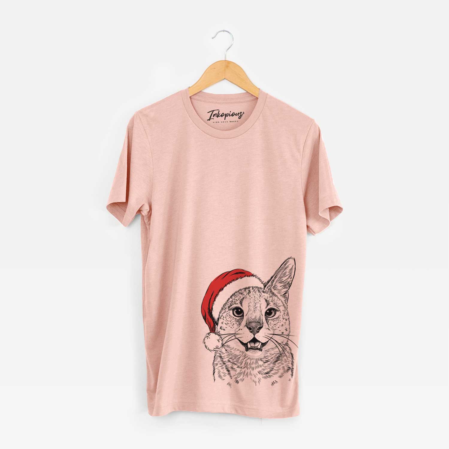 Santa Lucky the Serval Cat - Unisex Crewneck