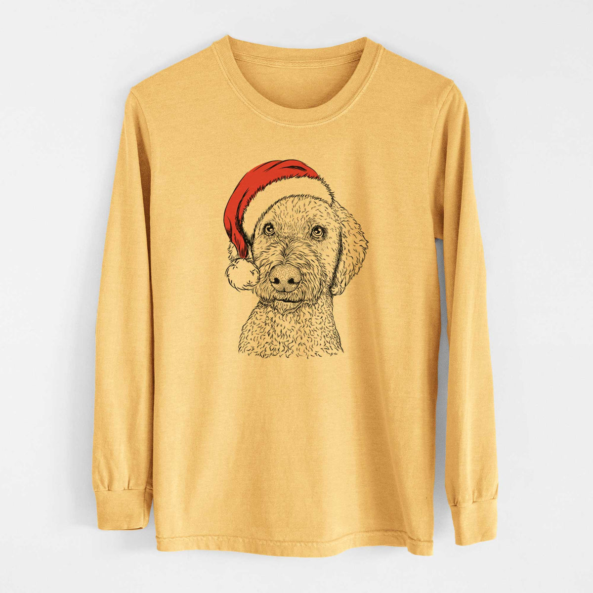 Santa Lucy Boo the Goldendoodle - Heavyweight 100% Cotton Long Sleeve