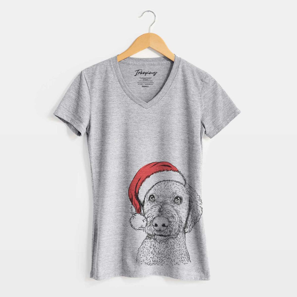 Santa Lucy Boo the Goldendoodle - Women's V-neck Shirt