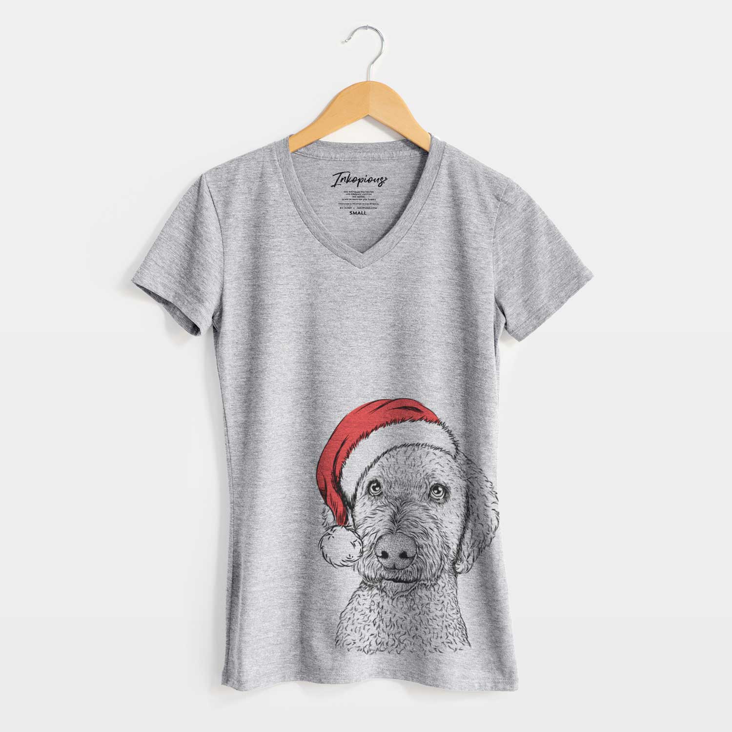 Santa Lucy Boo the Goldendoodle - Women's V-neck Shirt