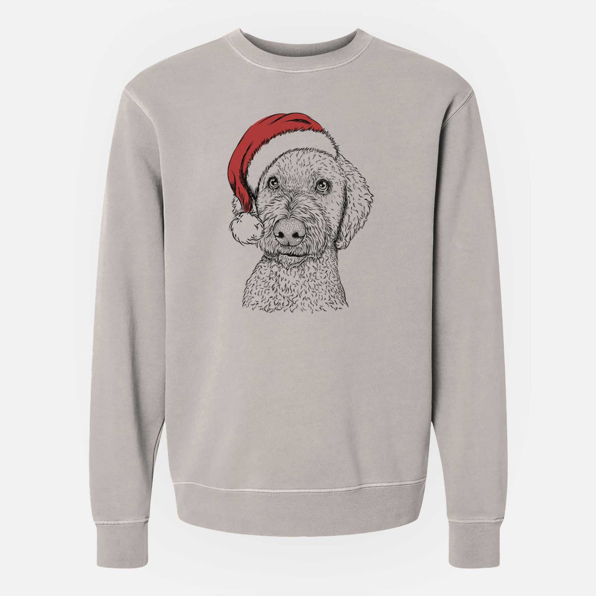 Santa Lucy Boo the Goldendoodle - Unisex Pigment Dyed Crew Sweatshirt