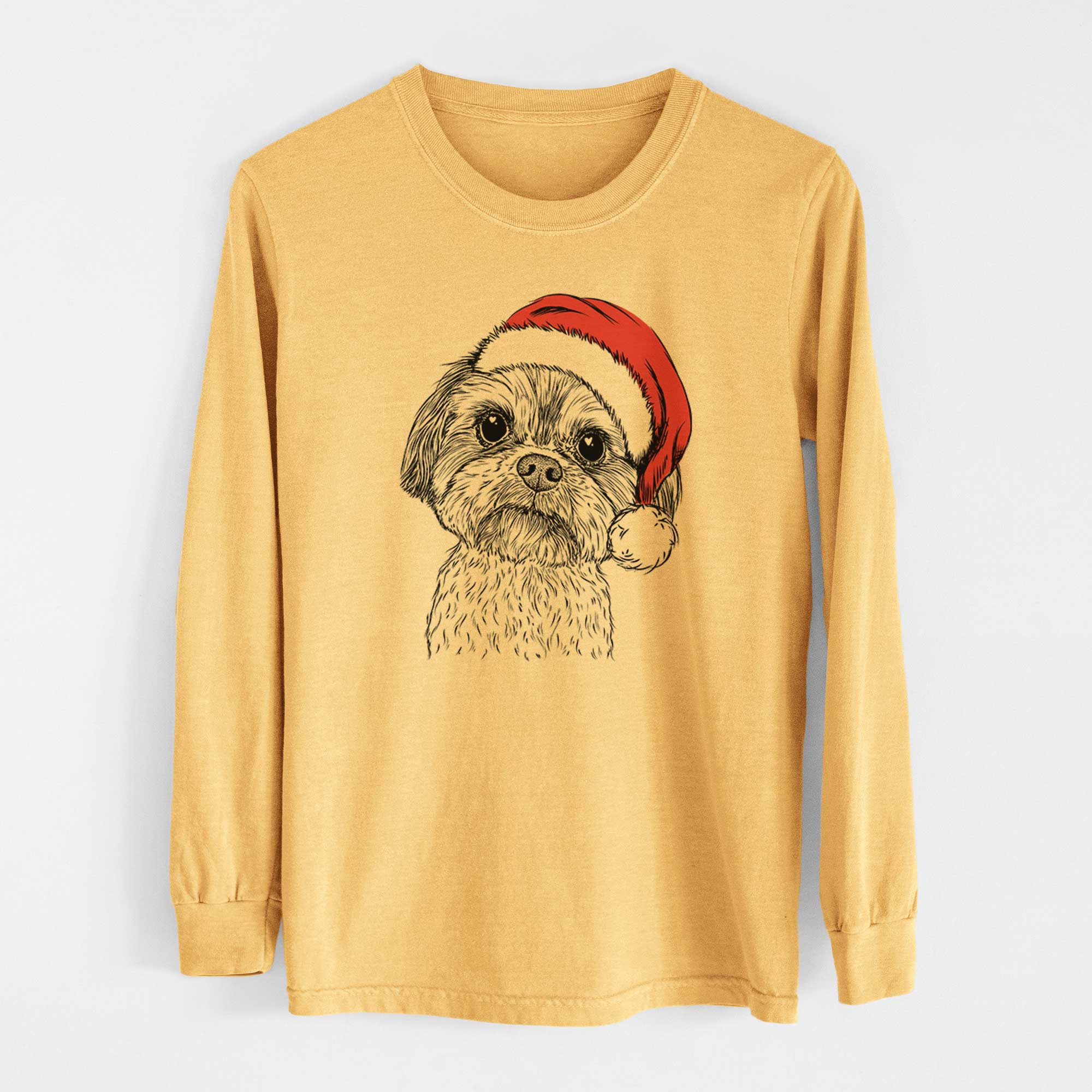 Santa Lucy the Shorkie - Heavyweight 100% Cotton Long Sleeve