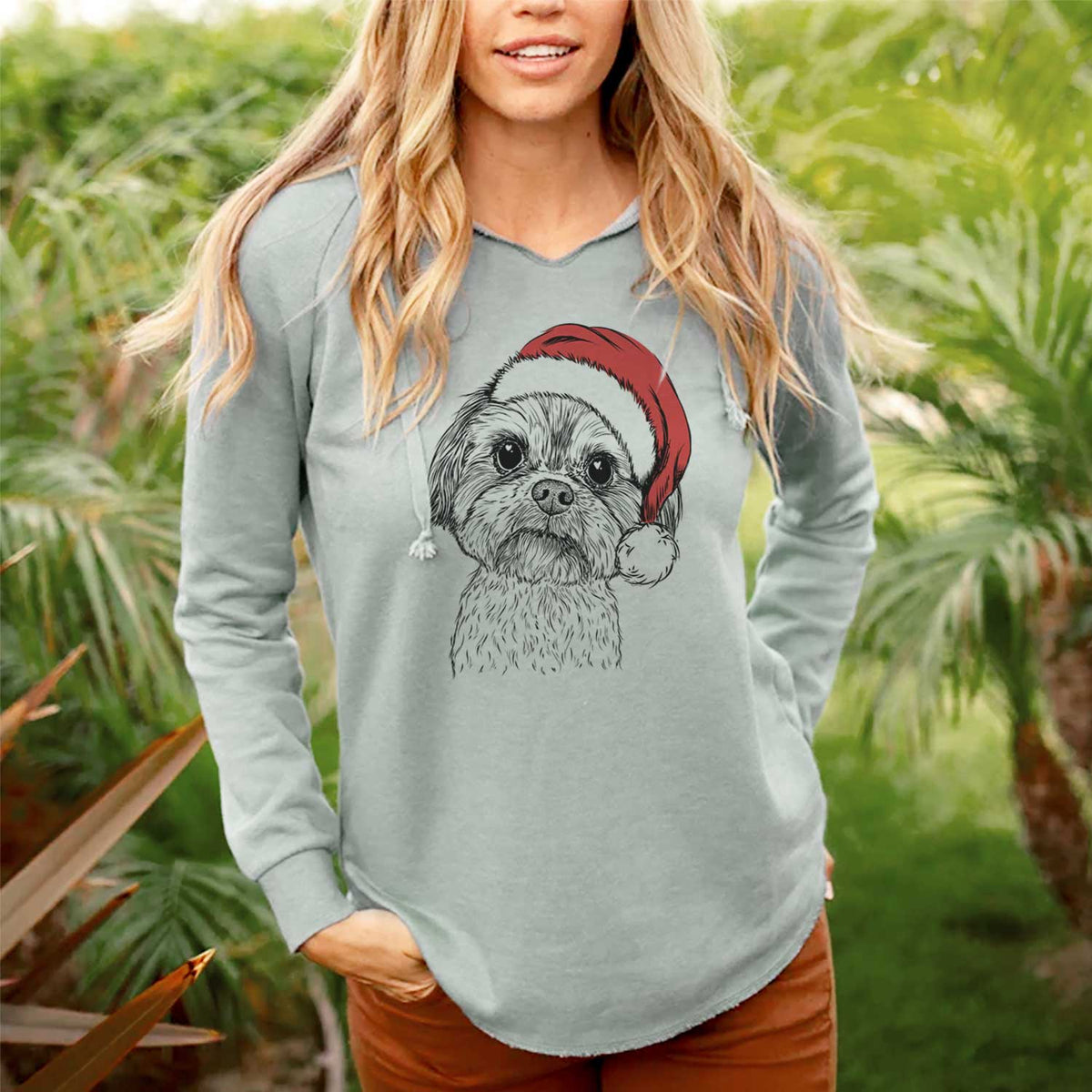 Santa Lucy the Shorkie - Cali Wave Hooded Sweatshirt