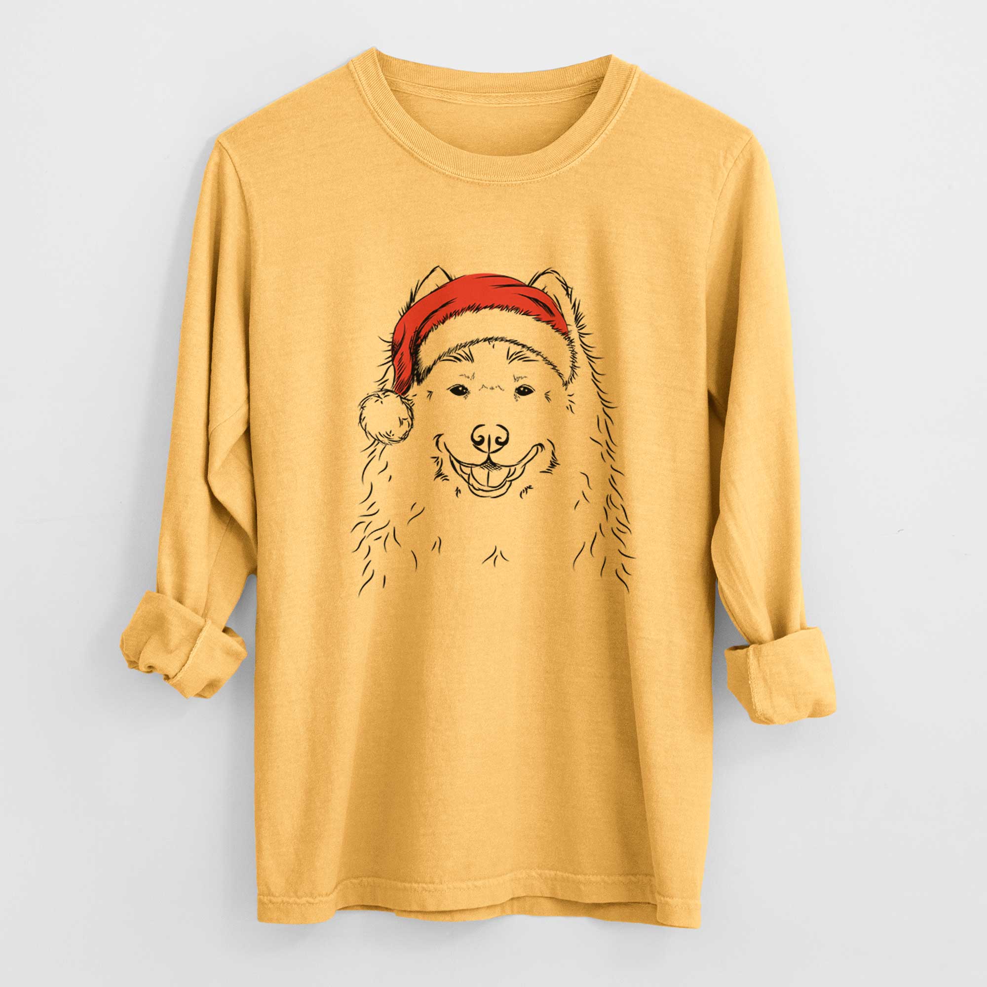 Santa Luka the Samoyed - Heavyweight 100% Cotton Long Sleeve