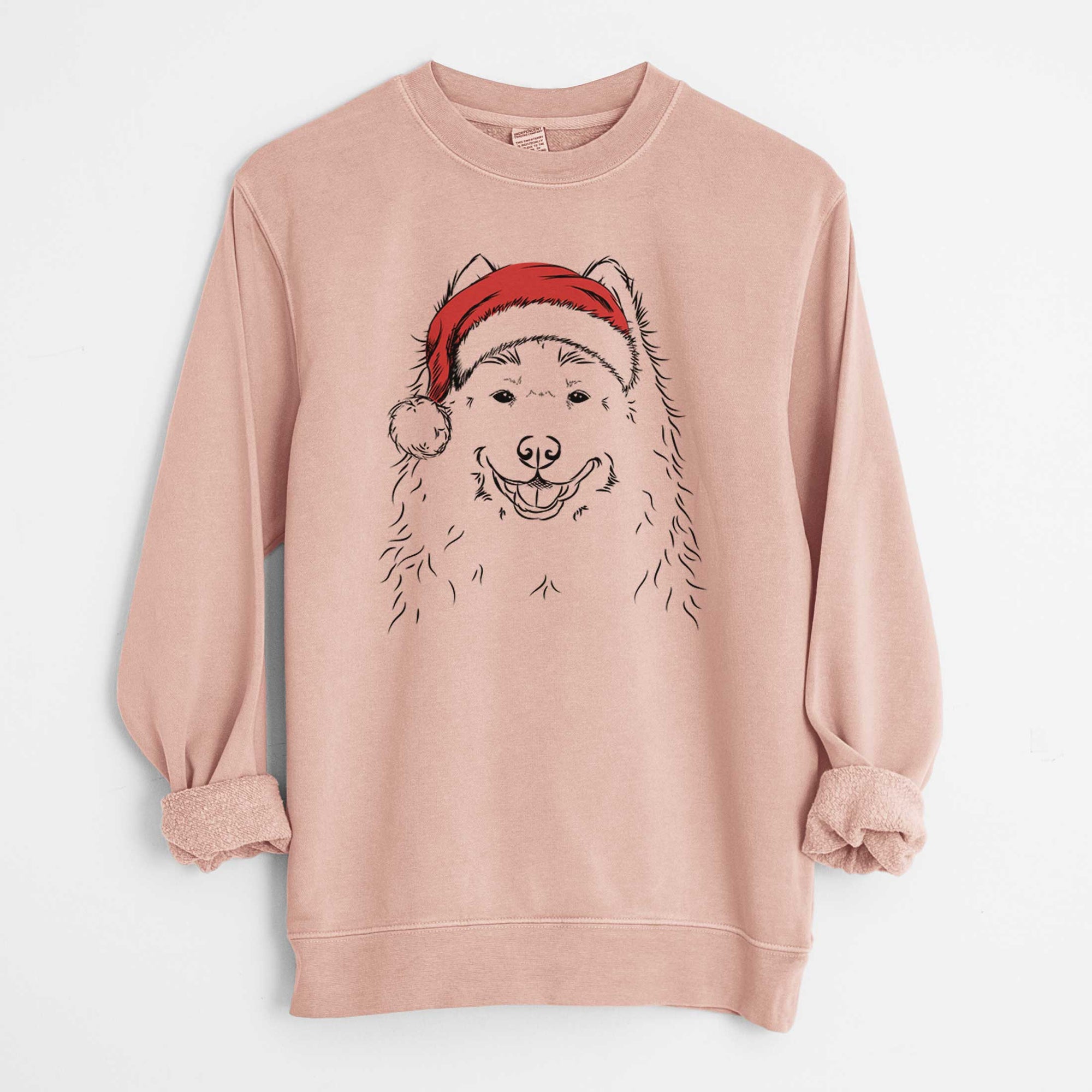 Santa Luka the Samoyed - Unisex Pigment Dyed Crew Sweatshirt