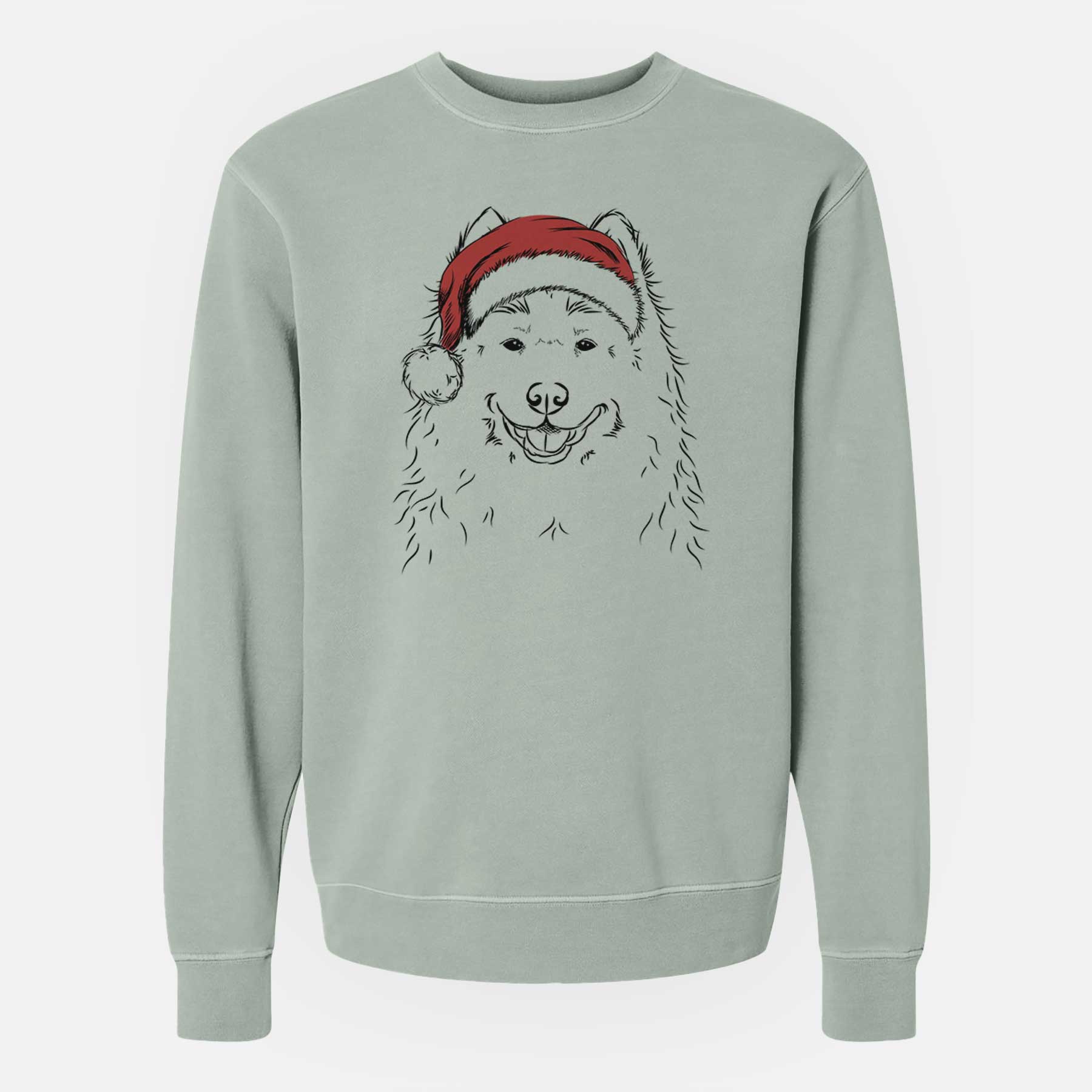 Santa Luka the Samoyed - Unisex Pigment Dyed Crew Sweatshirt