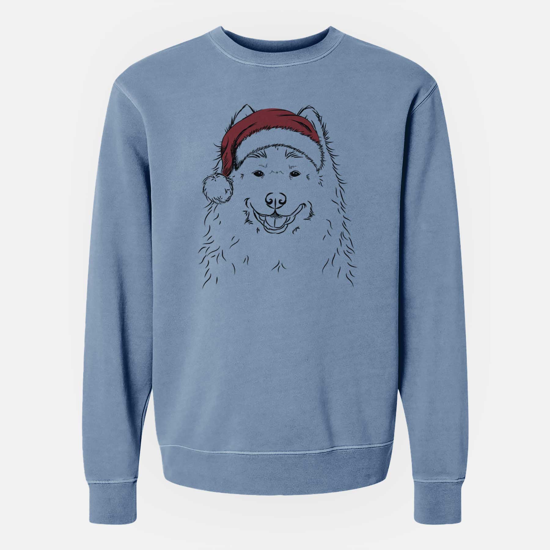 Santa Luka the Samoyed - Unisex Pigment Dyed Crew Sweatshirt