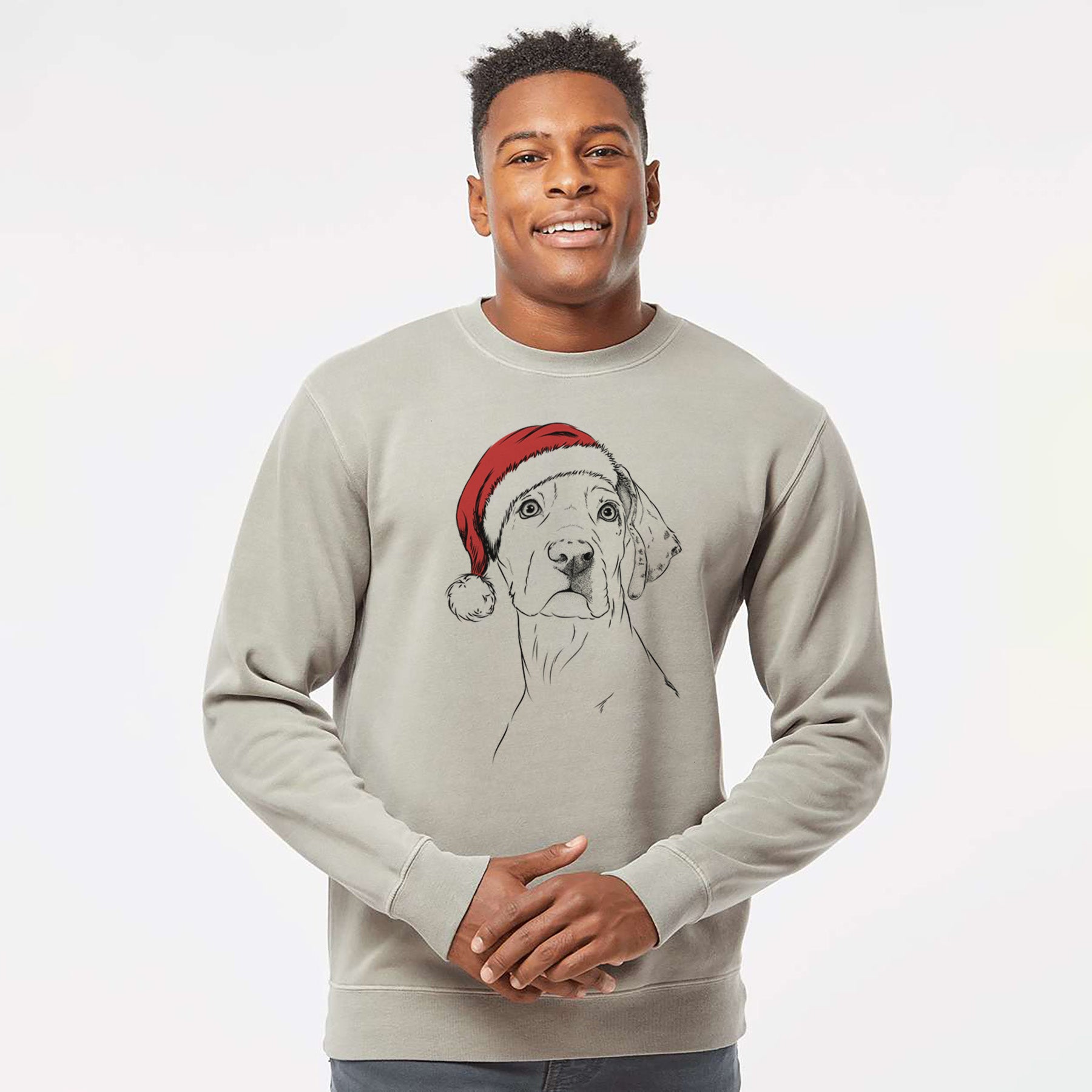 Santa Lumen the Special Needs Great Dane - Unisex Pigment Dyed Crew Sweatshirt