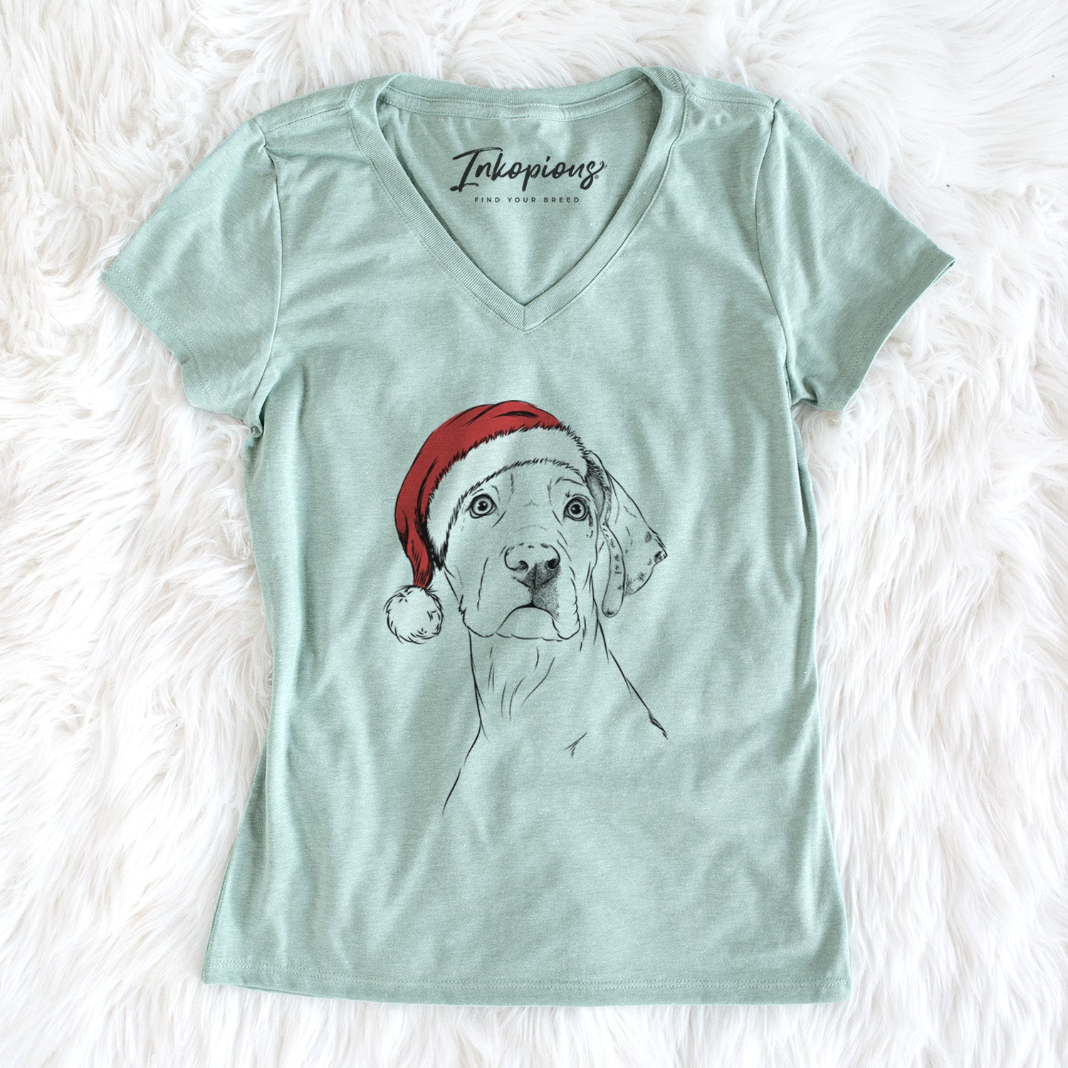 Santa Lumen the Special Needs Great Dane - Women's Perfect V-neck Shirt