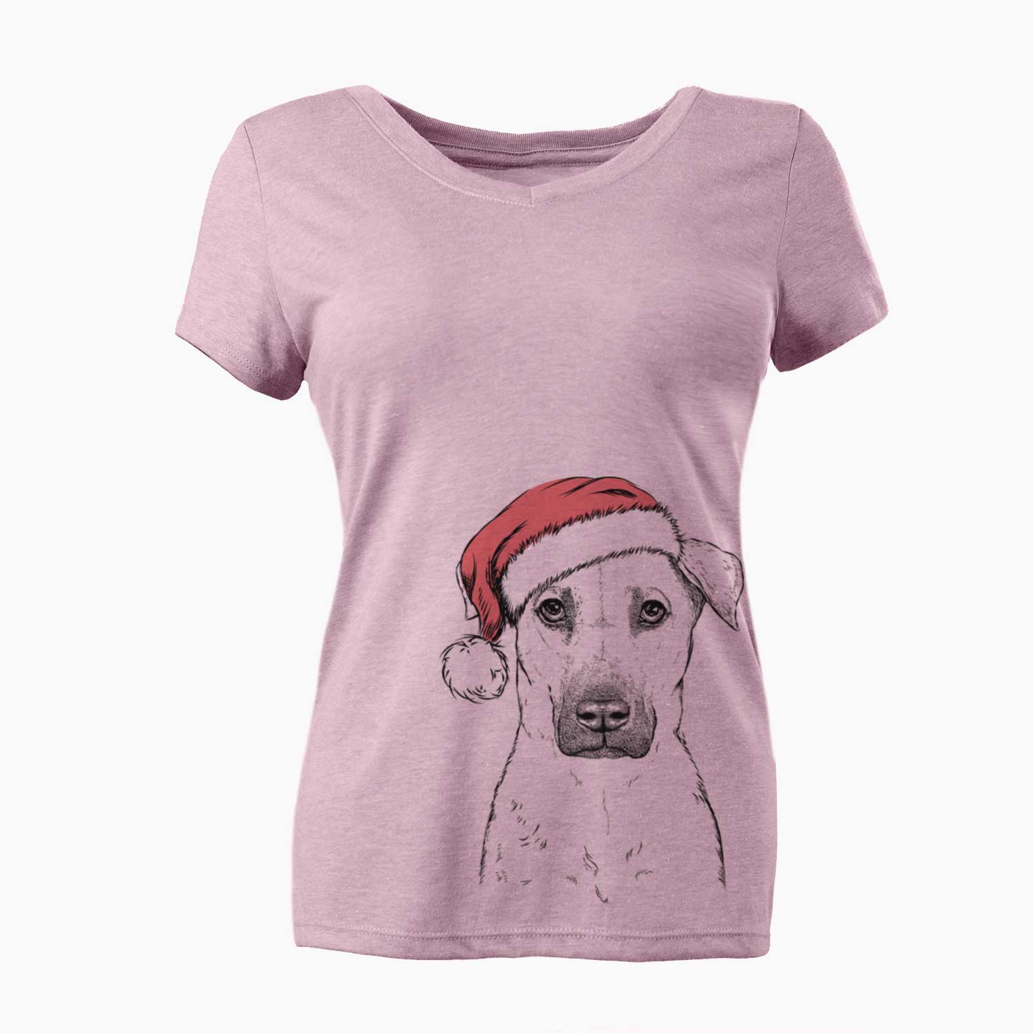 Santa Luna the Black Mouth Cur - Women's V-neck Shirt