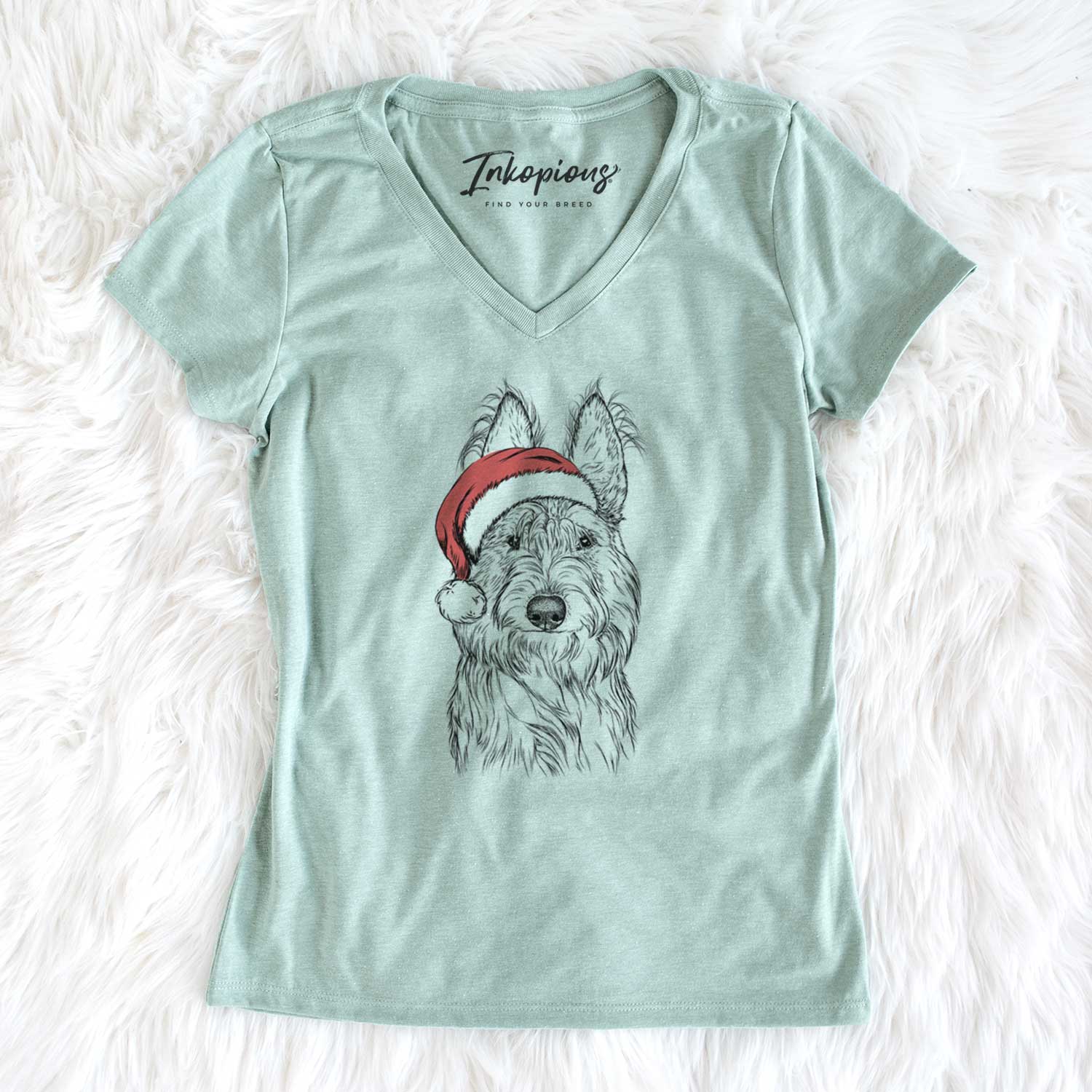 Santa Luna the Berger Picard - Women's V-neck Shirt