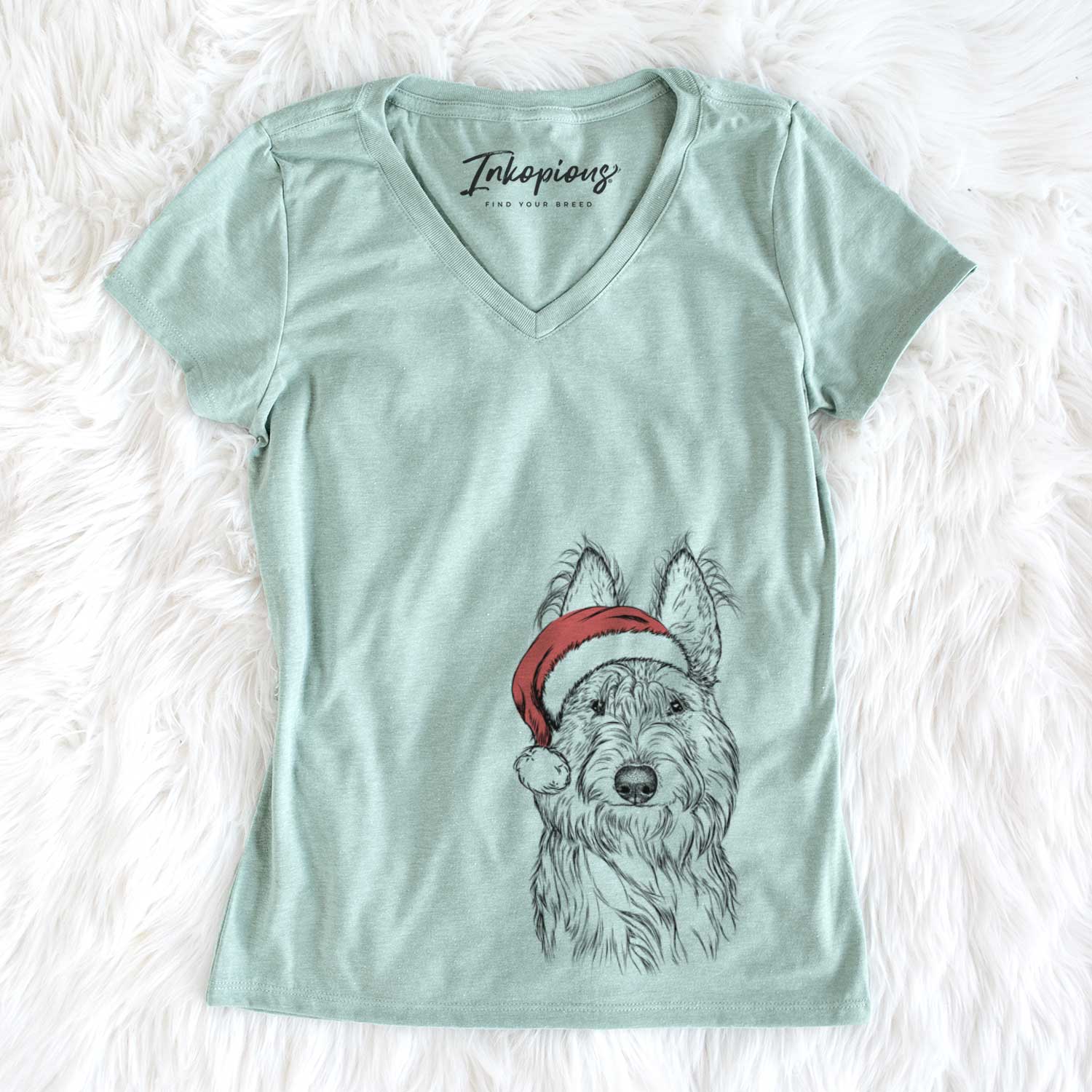 Santa Luna the Berger Picard - Women's V-neck Shirt