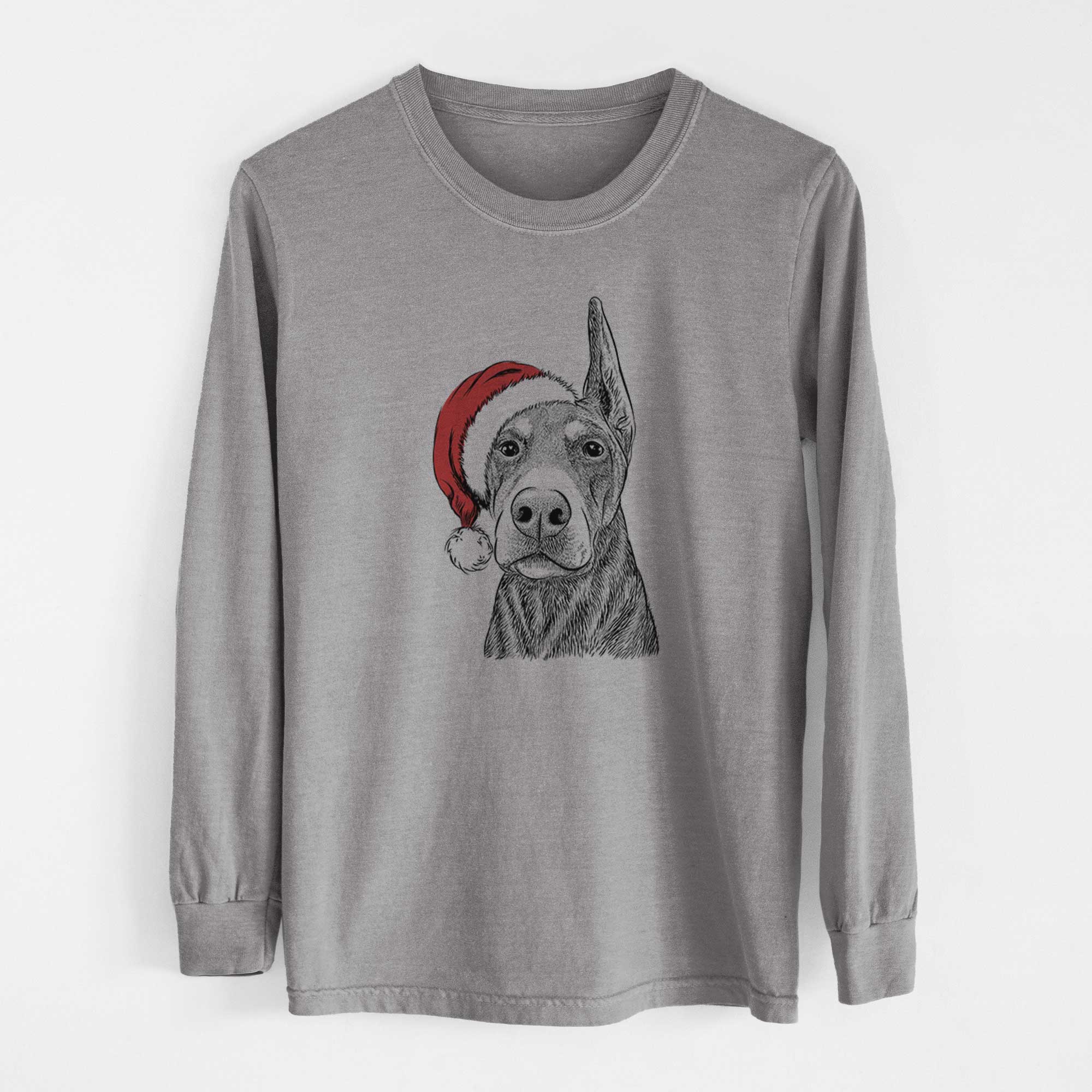 Santa Luna the Doberman Pinscher - Heavyweight 100% Cotton Long Sleeve