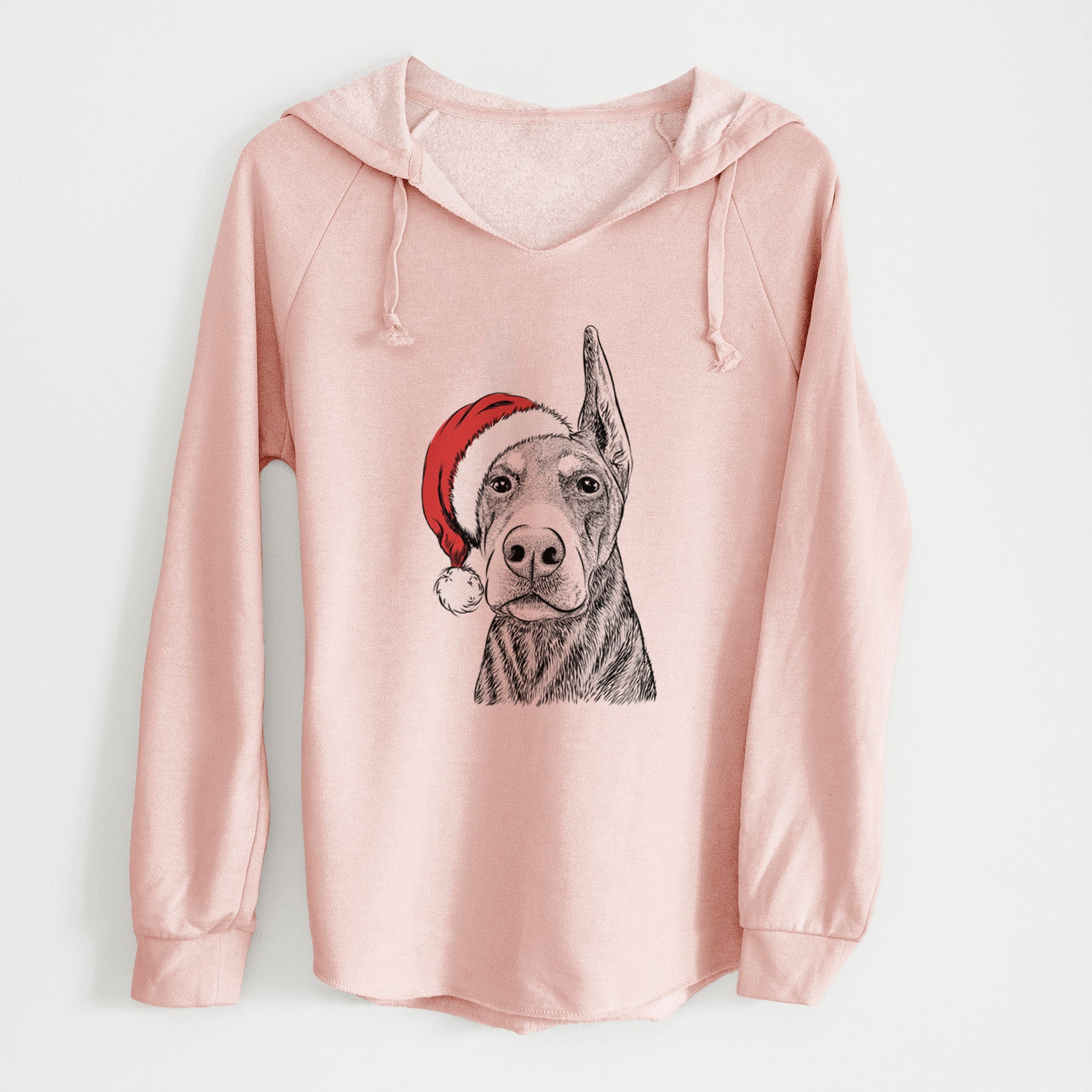 Santa Luna the Doberman Pinscher - Cali Wave Hooded Sweatshirt