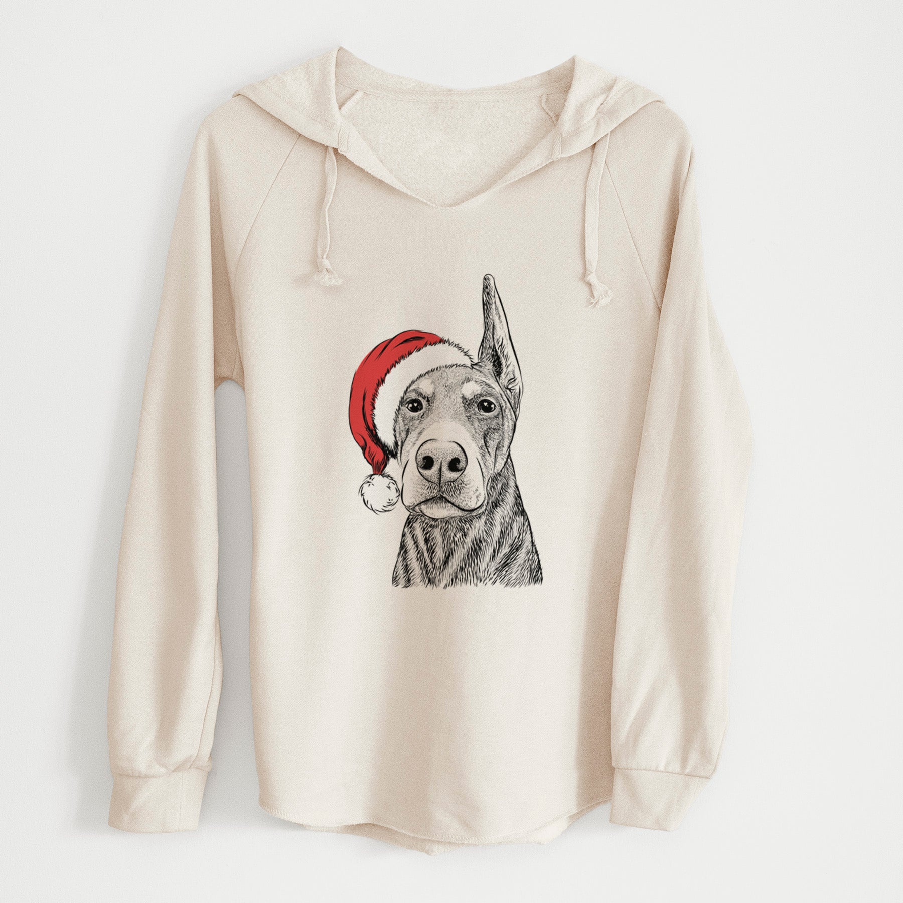 Santa Luna the Doberman Pinscher - Cali Wave Hooded Sweatshirt