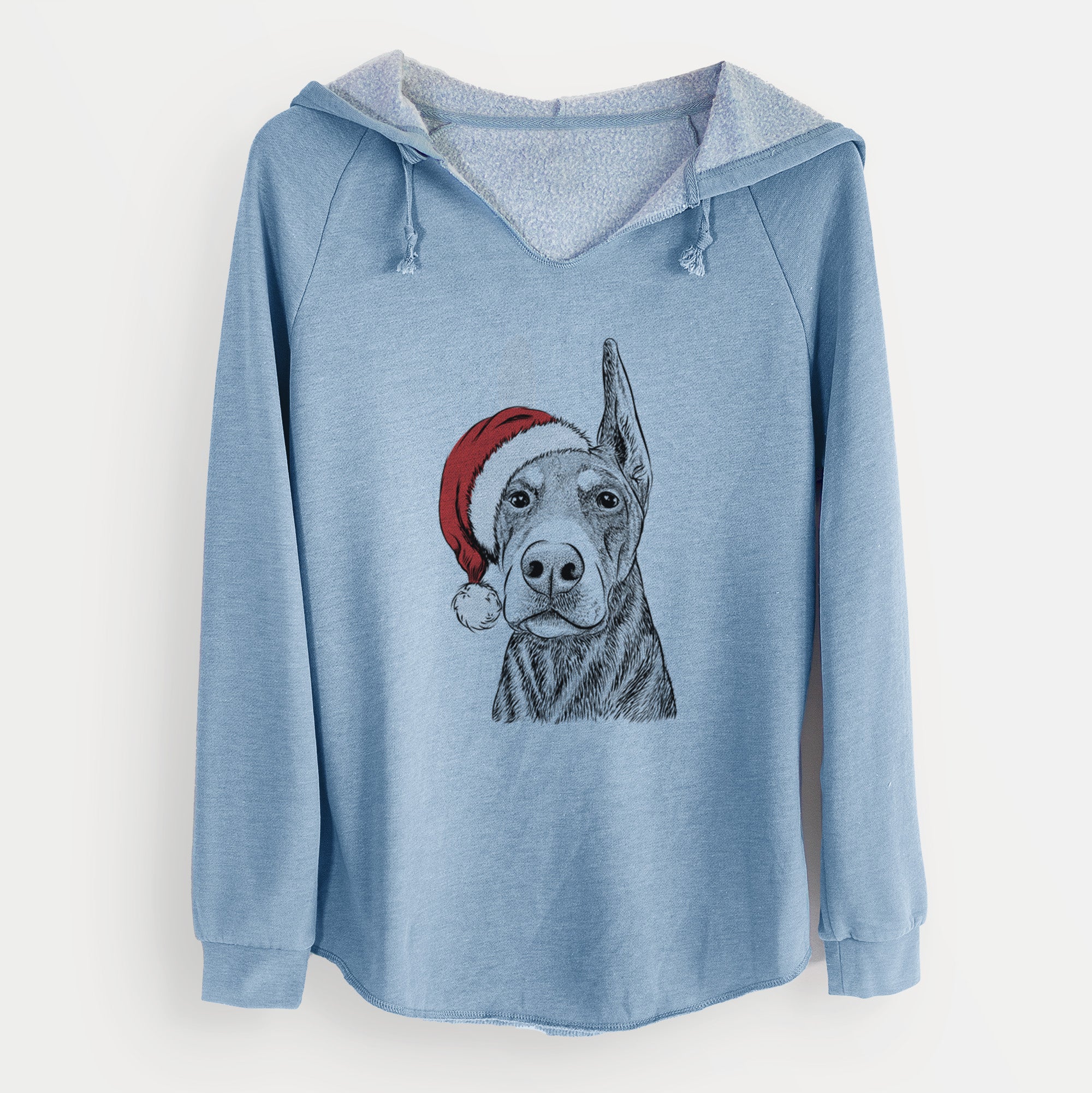 Santa Luna the Doberman Pinscher - Cali Wave Hooded Sweatshirt