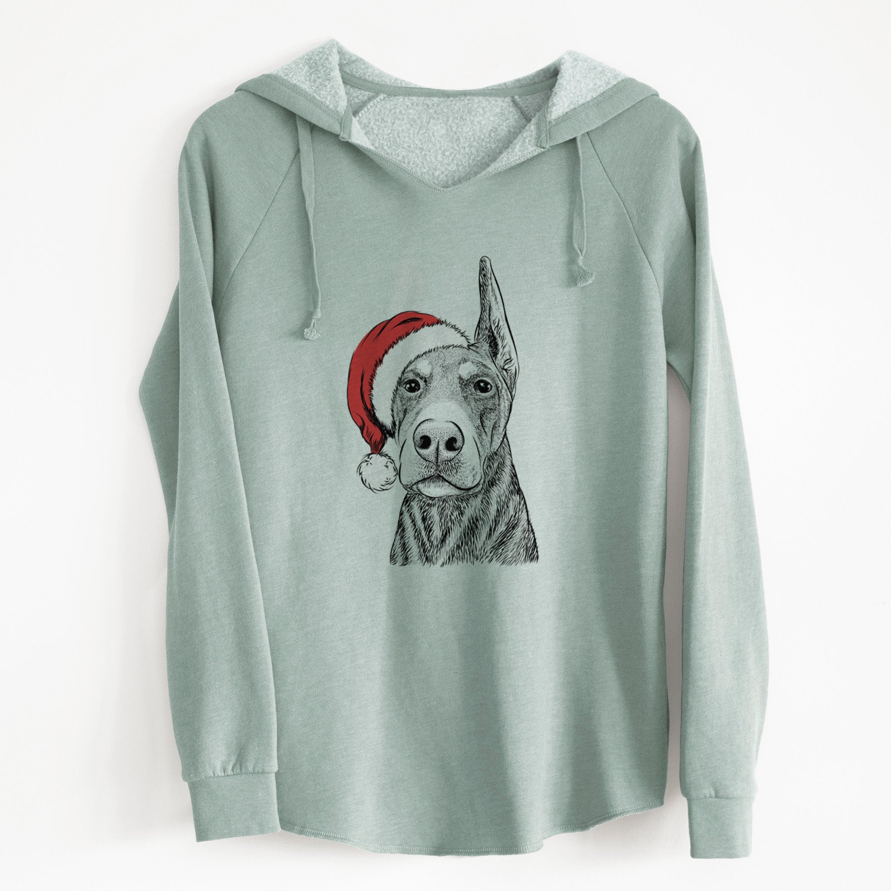 Santa Luna the Doberman Pinscher - Cali Wave Hooded Sweatshirt