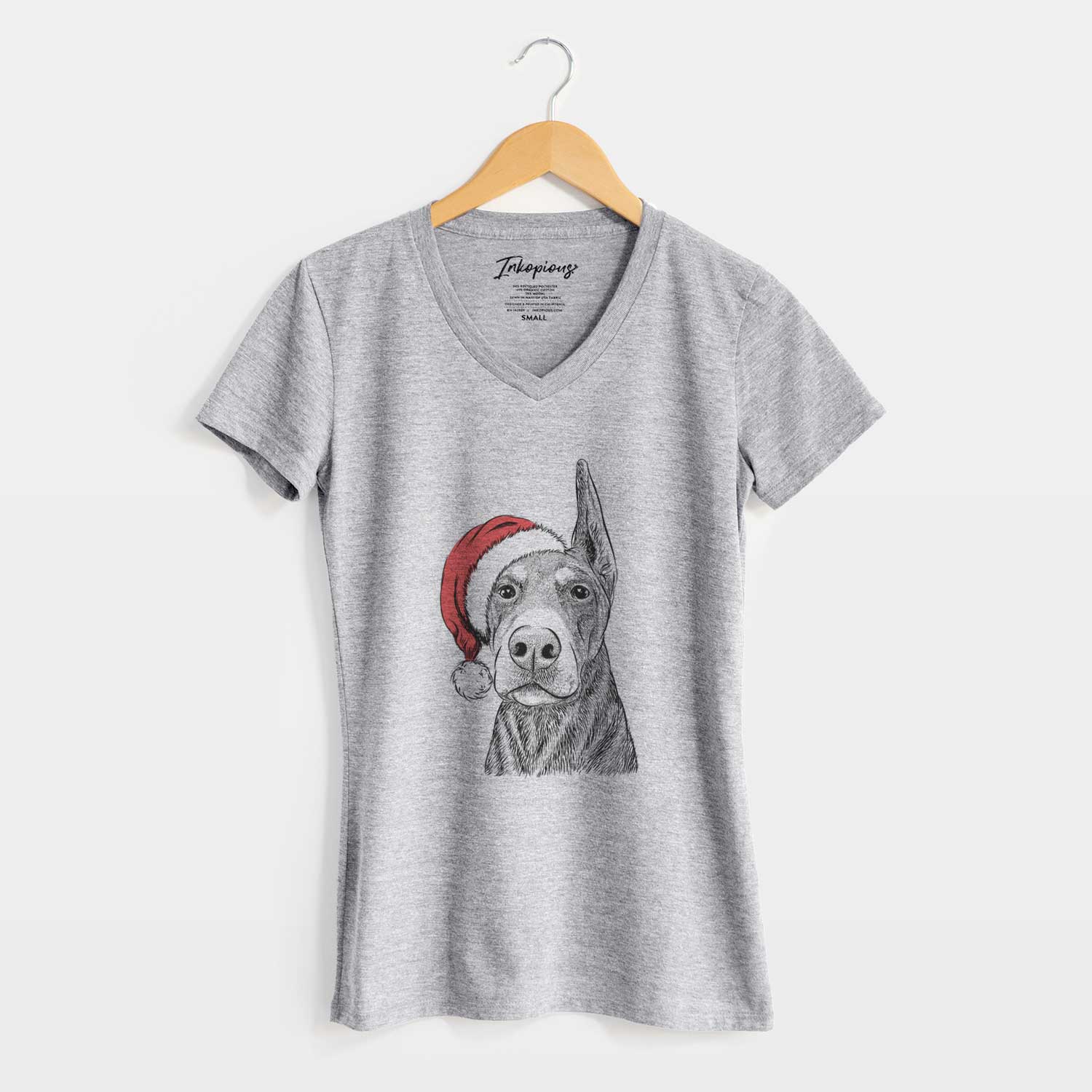 Santa Luna the Doberman Pinscher - Women's V-neck Shirt