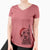 Santa Luna the Doberman Pinscher - Women's V-neck Shirt